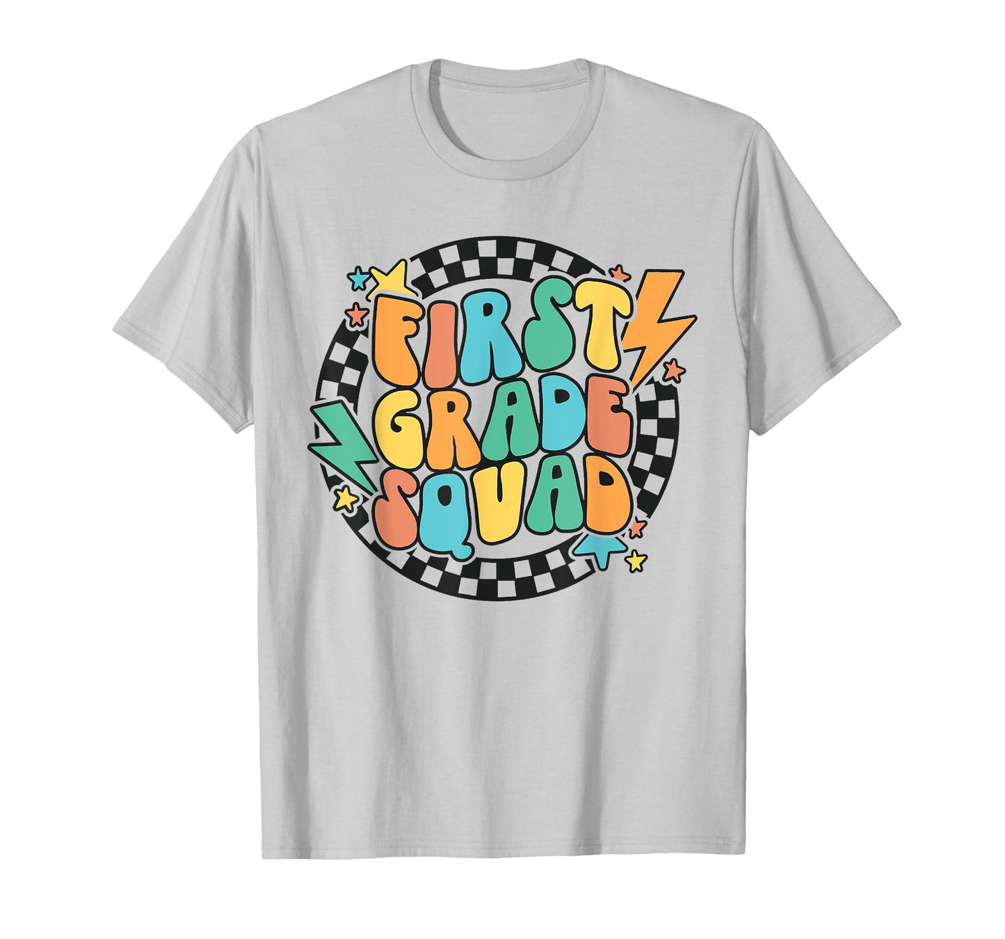 Back To School Groovy Teacher 1st First Grade Crew Squad T-Shirt