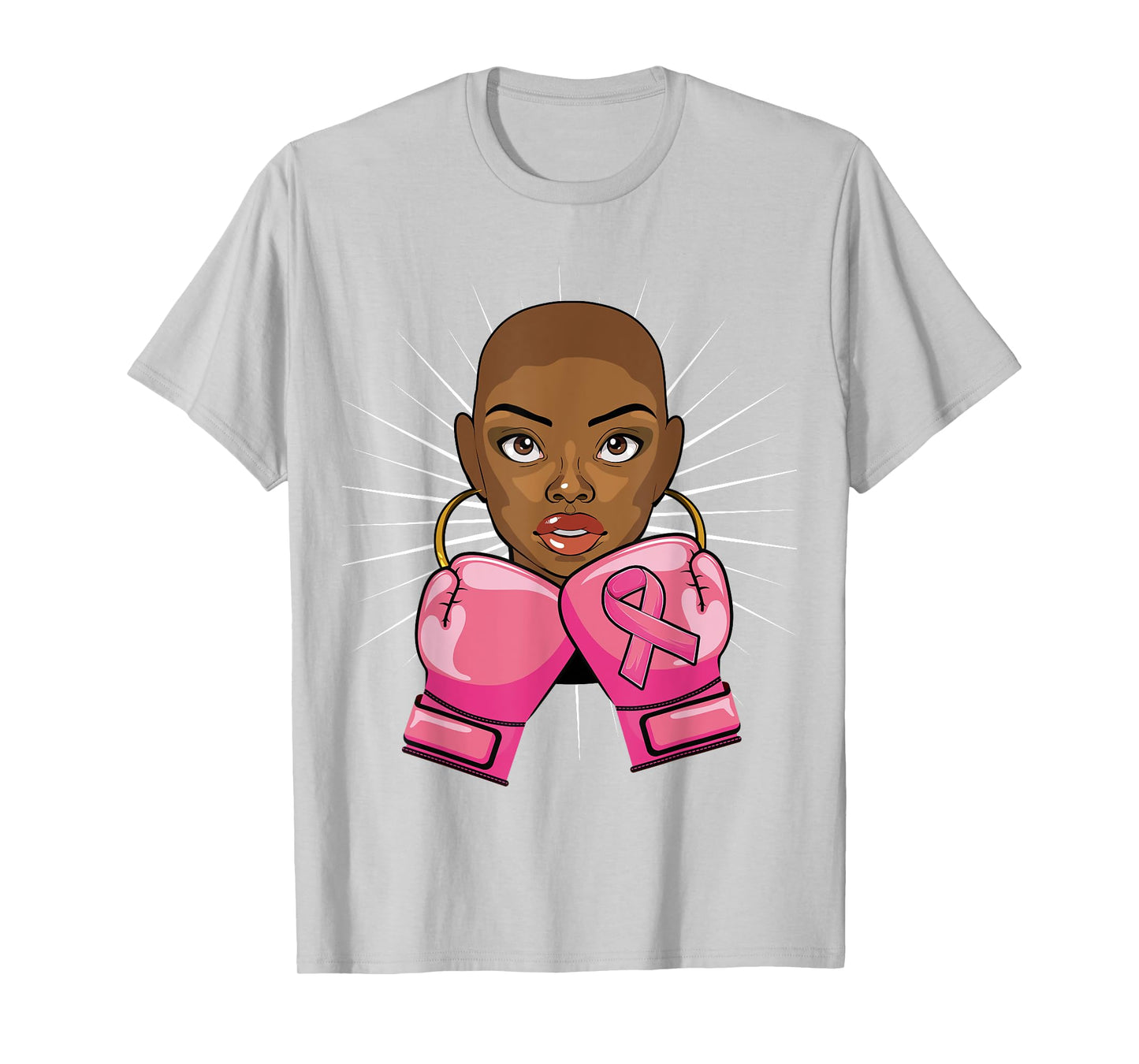 Afro African American Breast Cancer Shirts For Women Girls T-Shirt