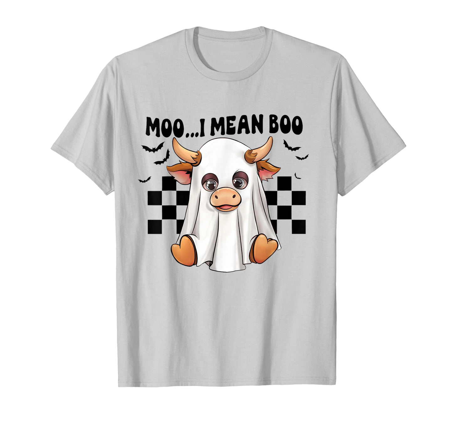 Moo I Mean Boo Ghost Cow Funny Halloween Costume Cow Lover T-Shirt