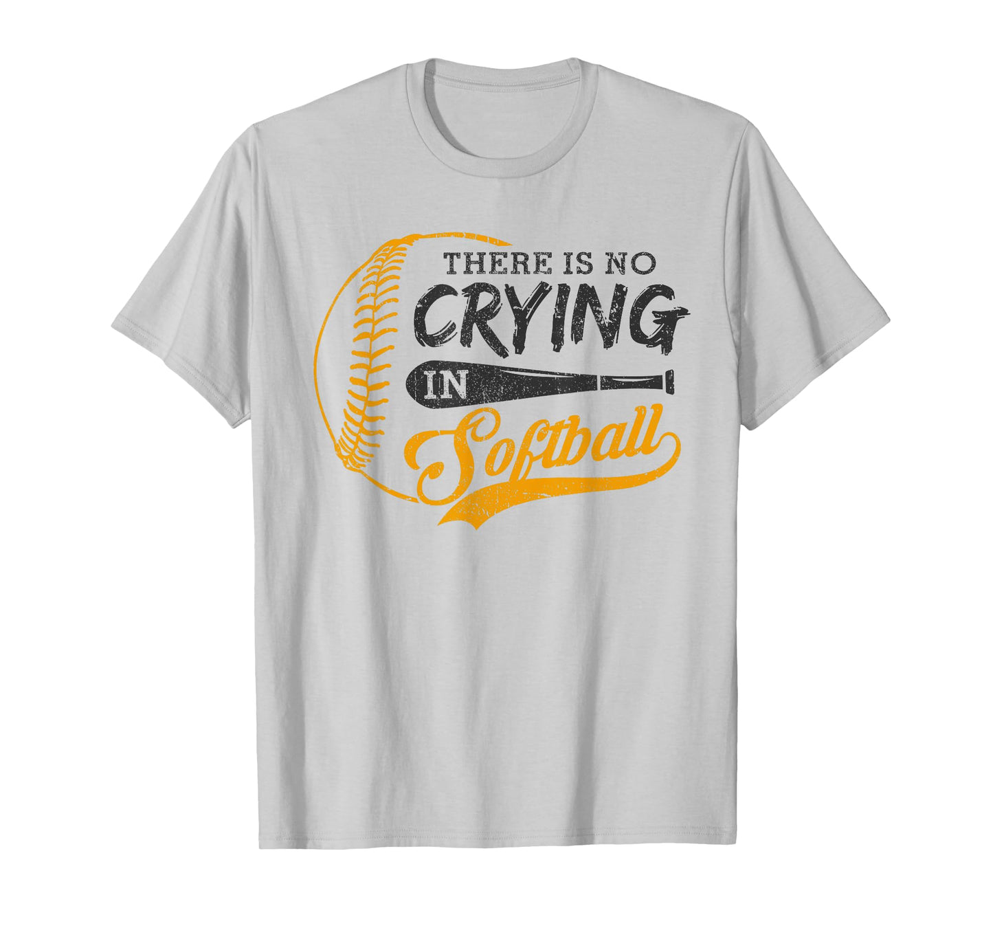 Vintage There Is No Crying In Softball Sports Funny Softball T-Shirt