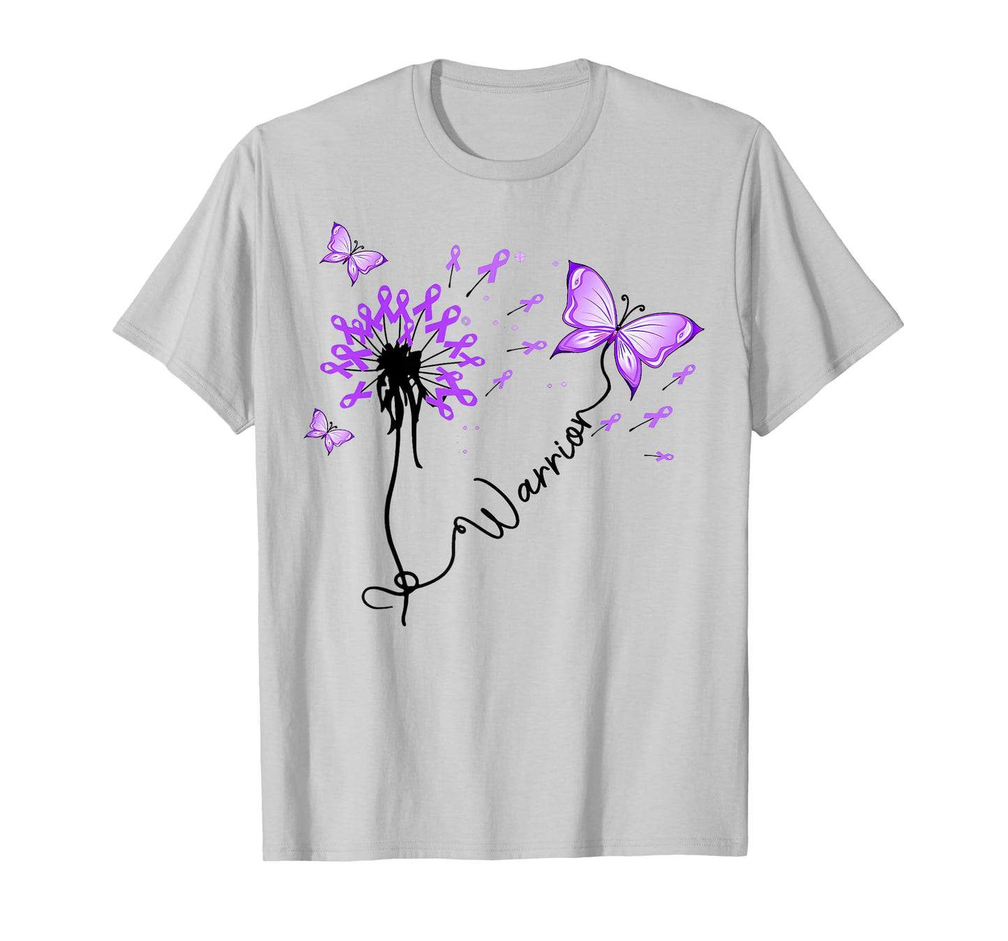 Pancreatic Cancer Warrior Pancreatic Cancer Purple Ribbon T-Shirt