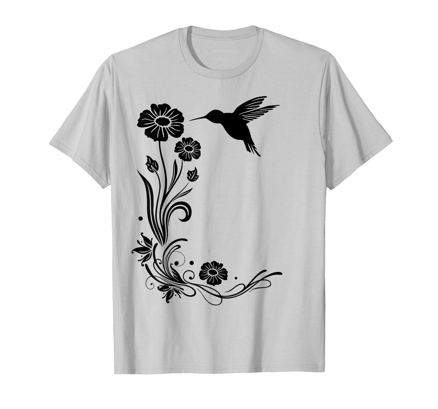 Summer Shirt. Hummingbird with flowers Colibri. T-Shirt