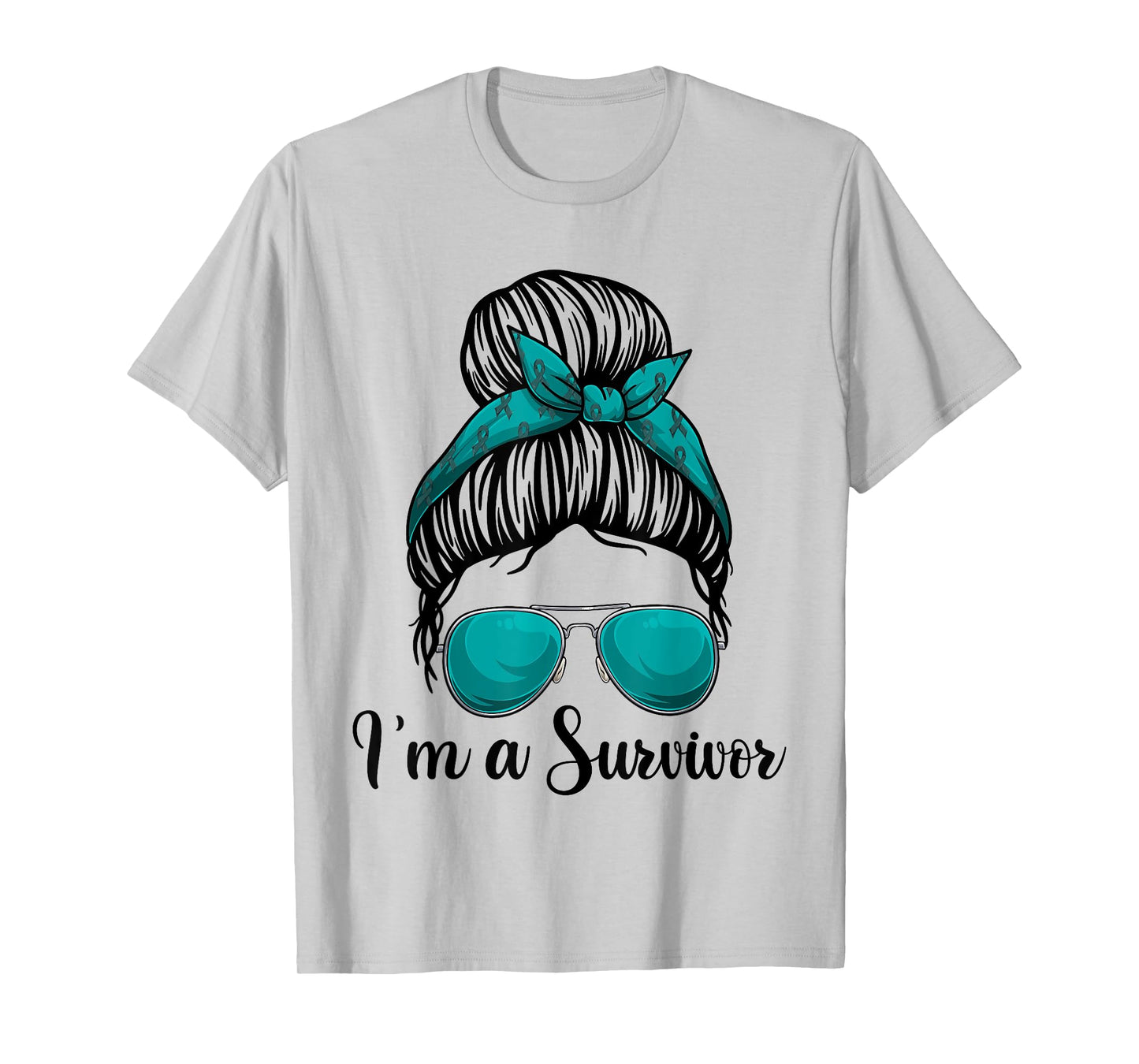 I’m A Survivor Messy Bun Shirt, Ovarian Cancer Awareness T-Shirt