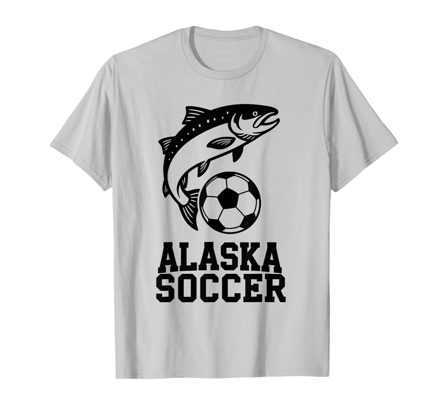 Alaska Soccer Graphic Salmon and Ball Sports Design T-Shirt