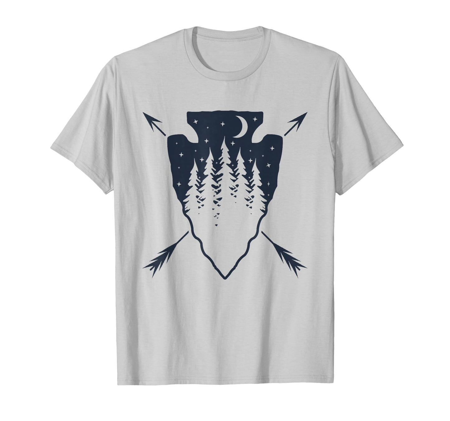 Arrowhead Hunting Pine Tree Moon Scenery Arrowhead Hunter T-Shirt