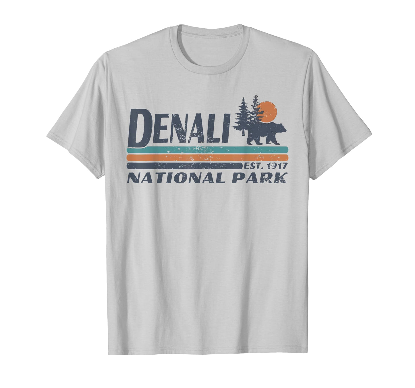 Men Women Retro Denali National Park Mountains Hiking T-Shirt