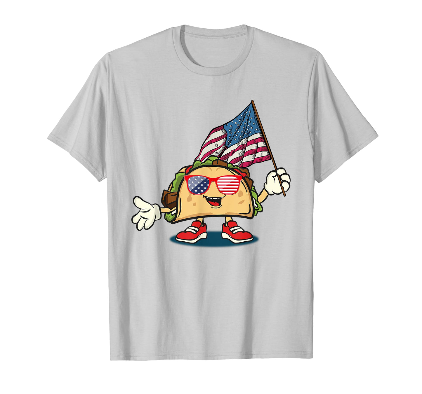 Taco Sunglasses American Flag Funny 4th Of July Patriotic T-Shirt
