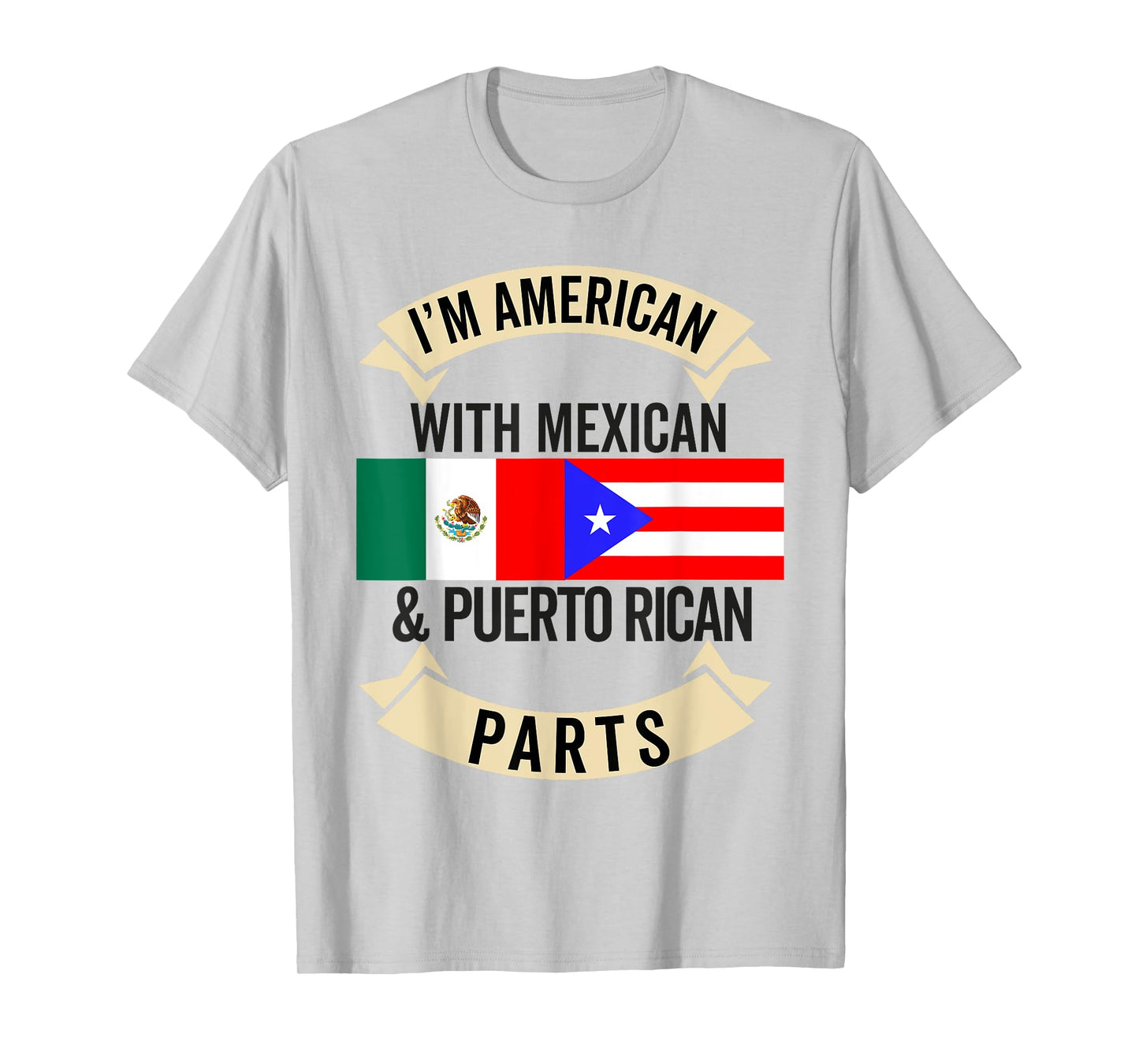 Half Mexican Half Puerto Rican Flag Mexirican Heritage Roots T-Shirt