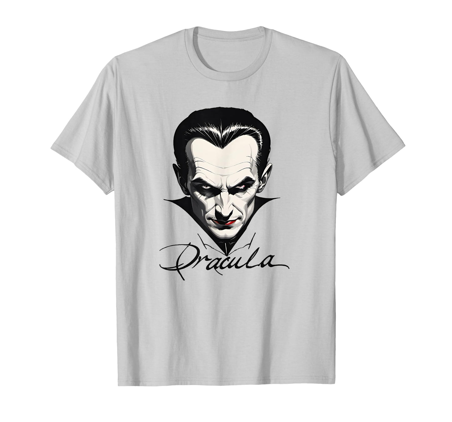 Bram Stoker Vampire Novel Character Dracula Portrait and Signature T-Shirt