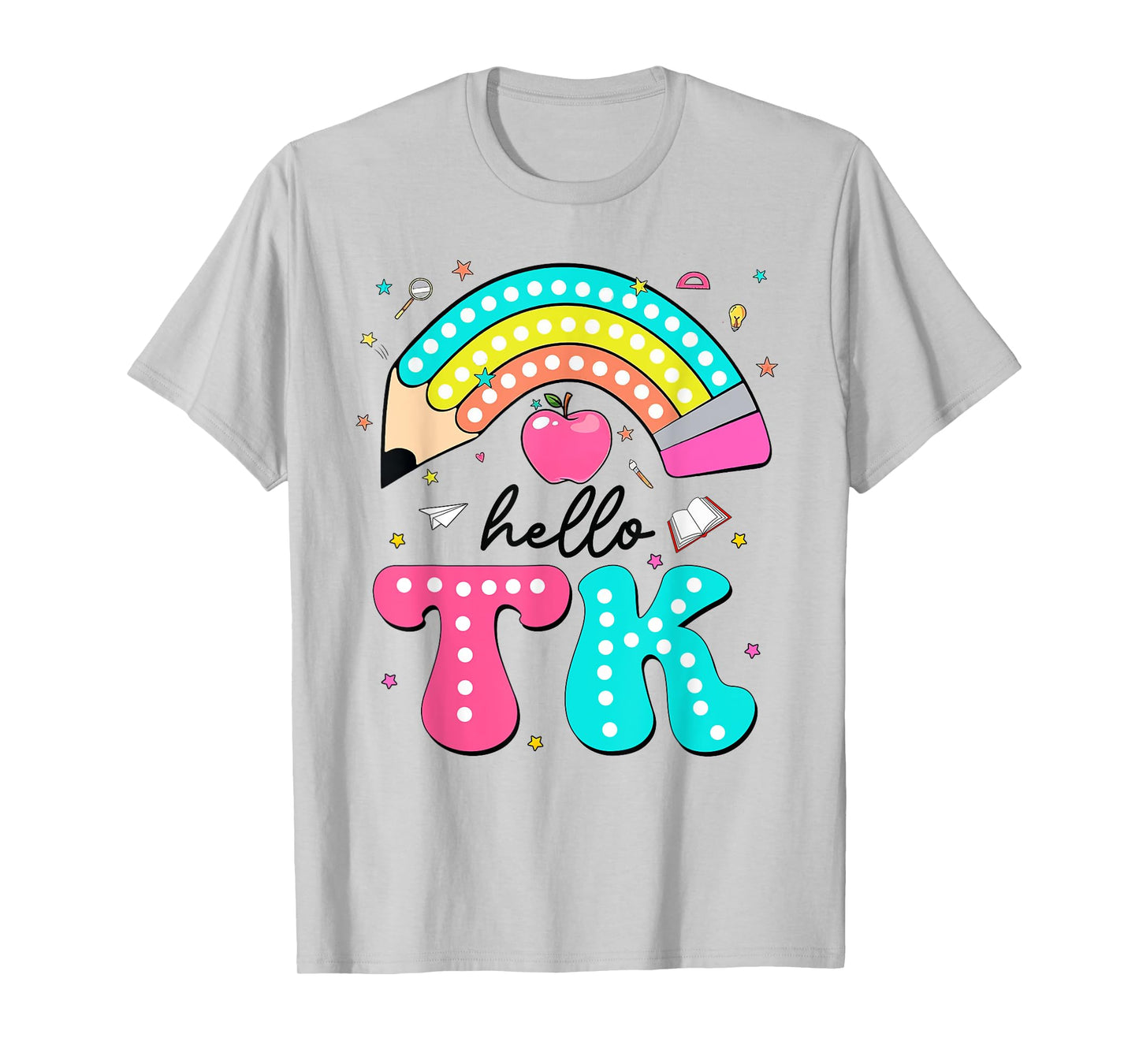 Hello TK Colorful Pencil Rainbow Back To School T-Shirt