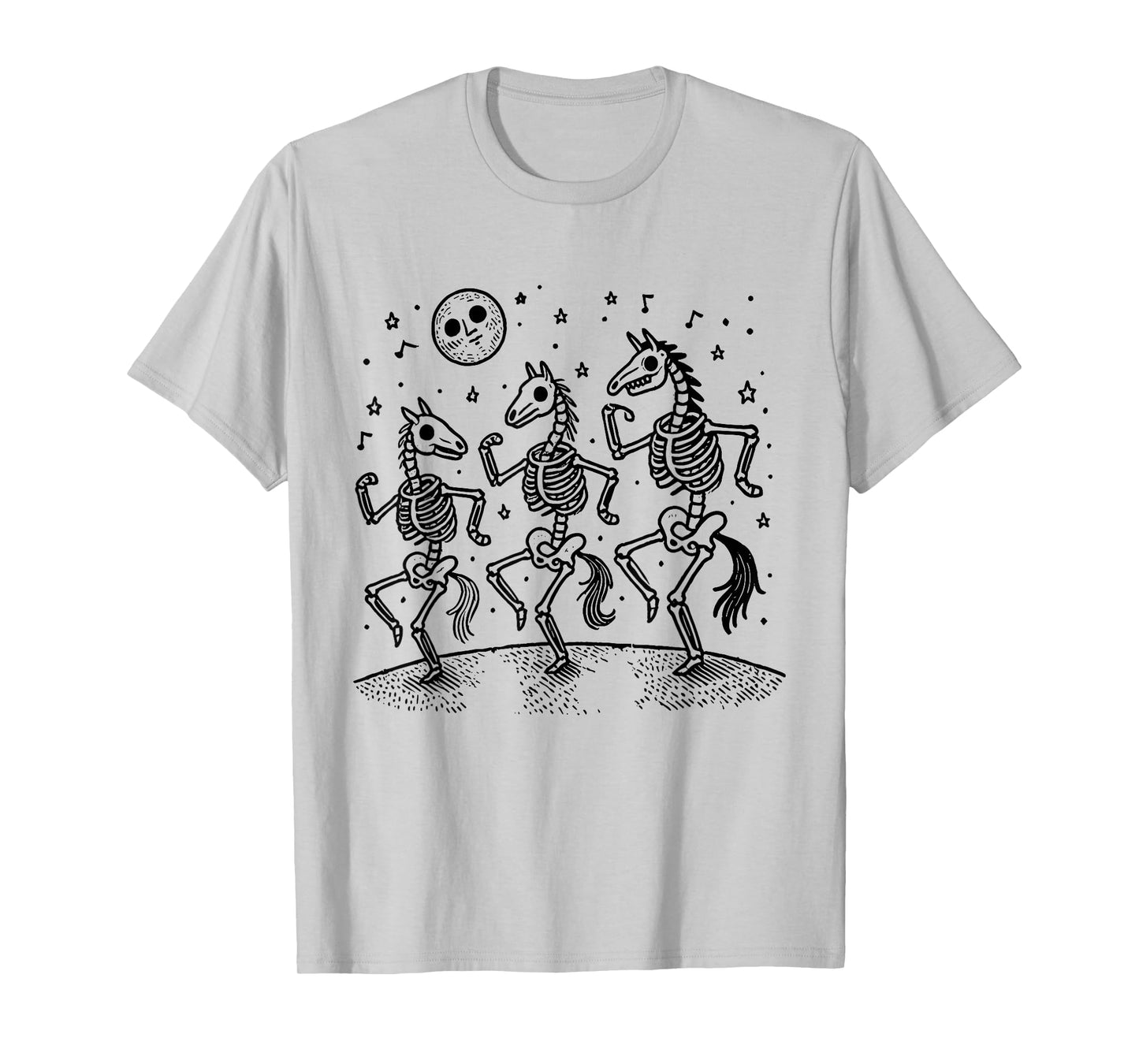 Funny Skeleton Horse Dancing Halloween Horse Lover Spooky T-Shirt