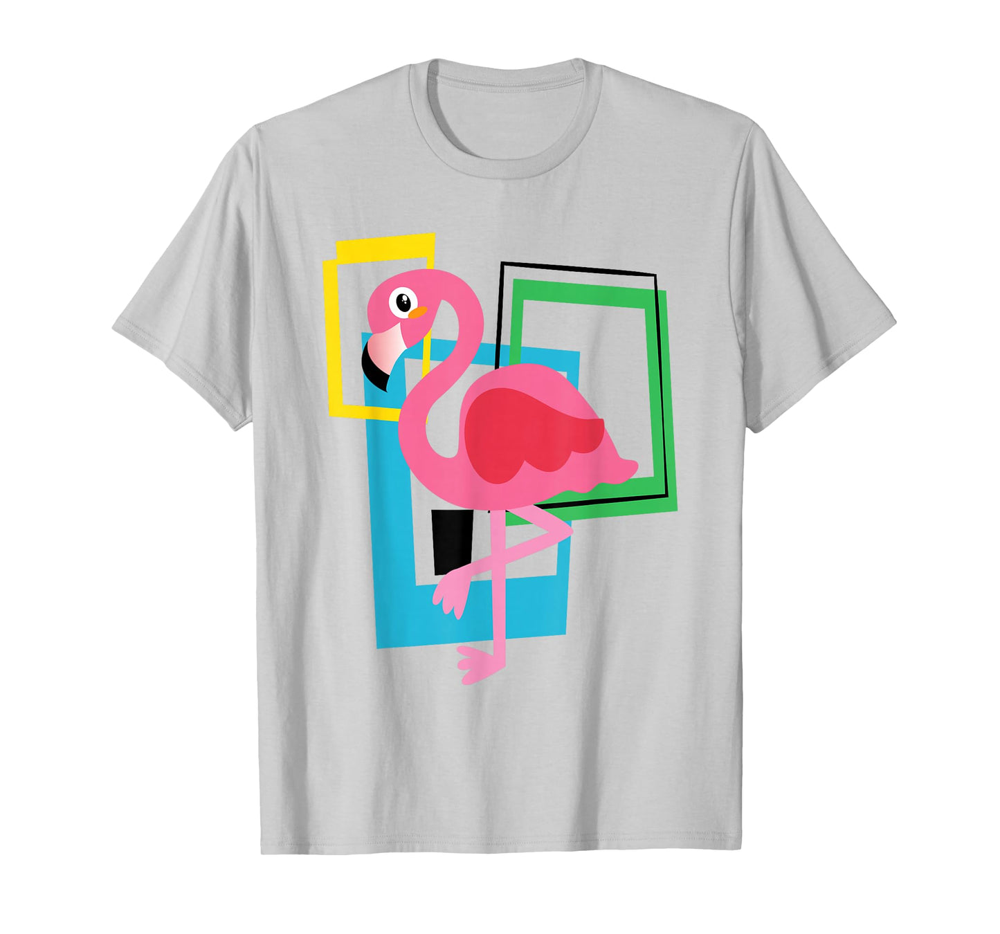 Midcentury Mid Century Pink Flamingo Retro Geometric Modern T-Shirt