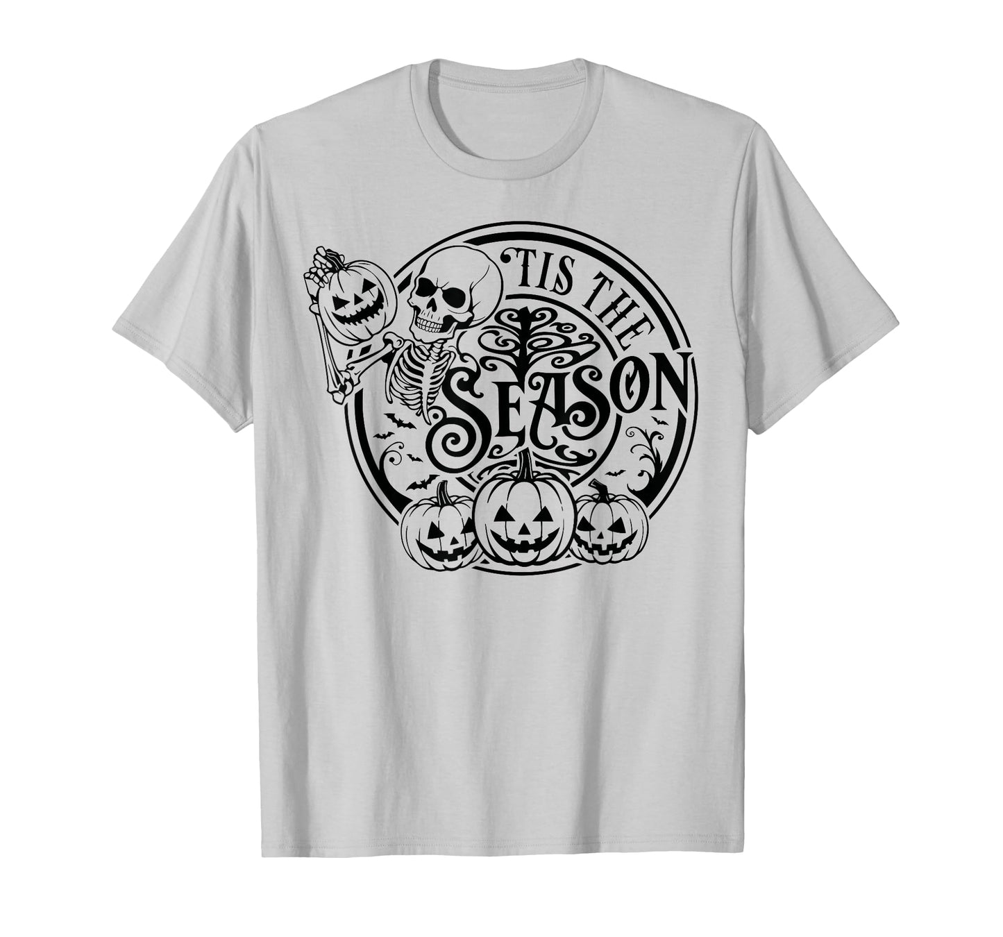 Tis The Season Halloween Skeleton Pumpkin T-Shirt