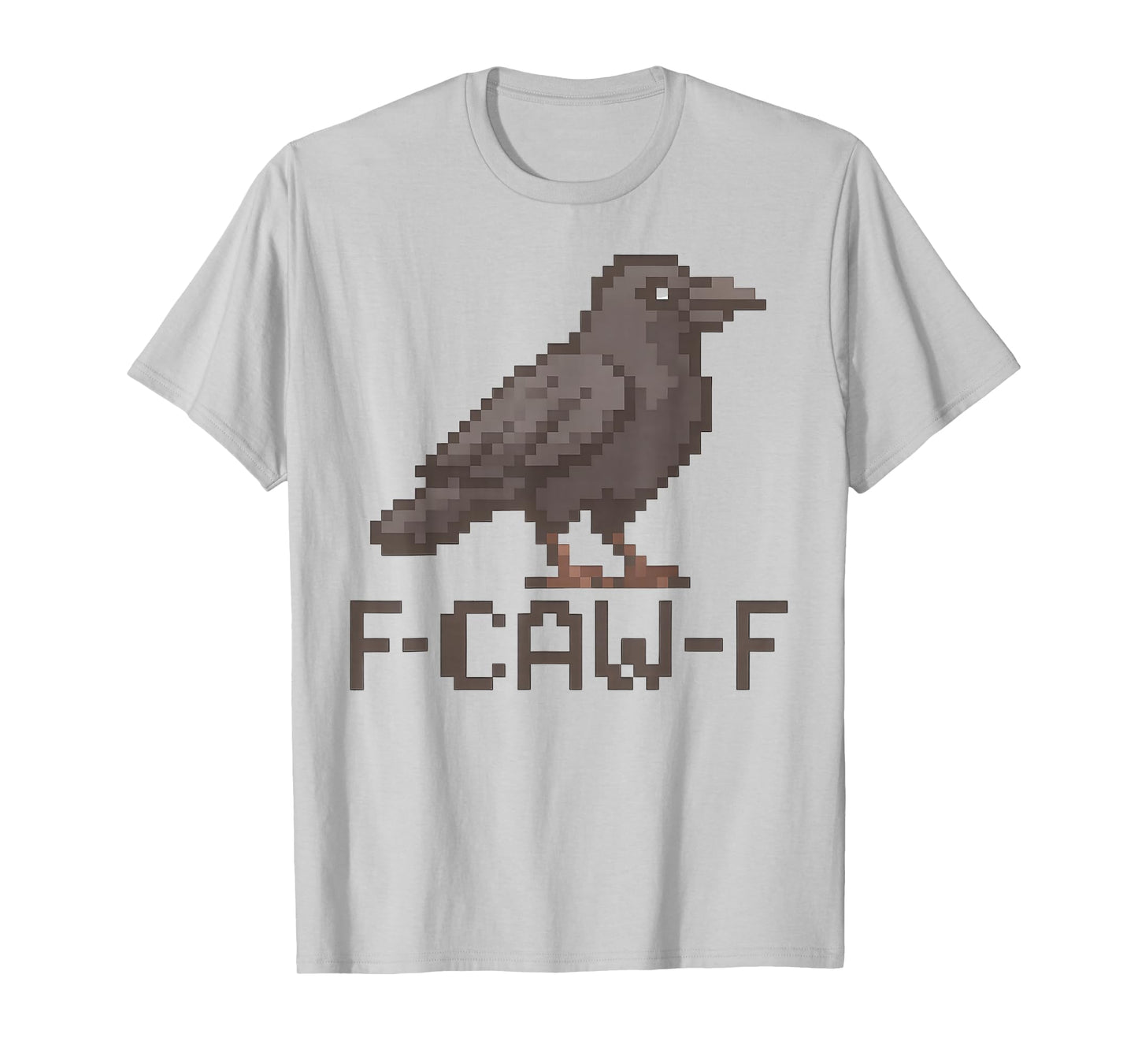 F-CAW-F Raven Pixel Art Graphic Tee Funny Meme Crow Bird T-Shirt