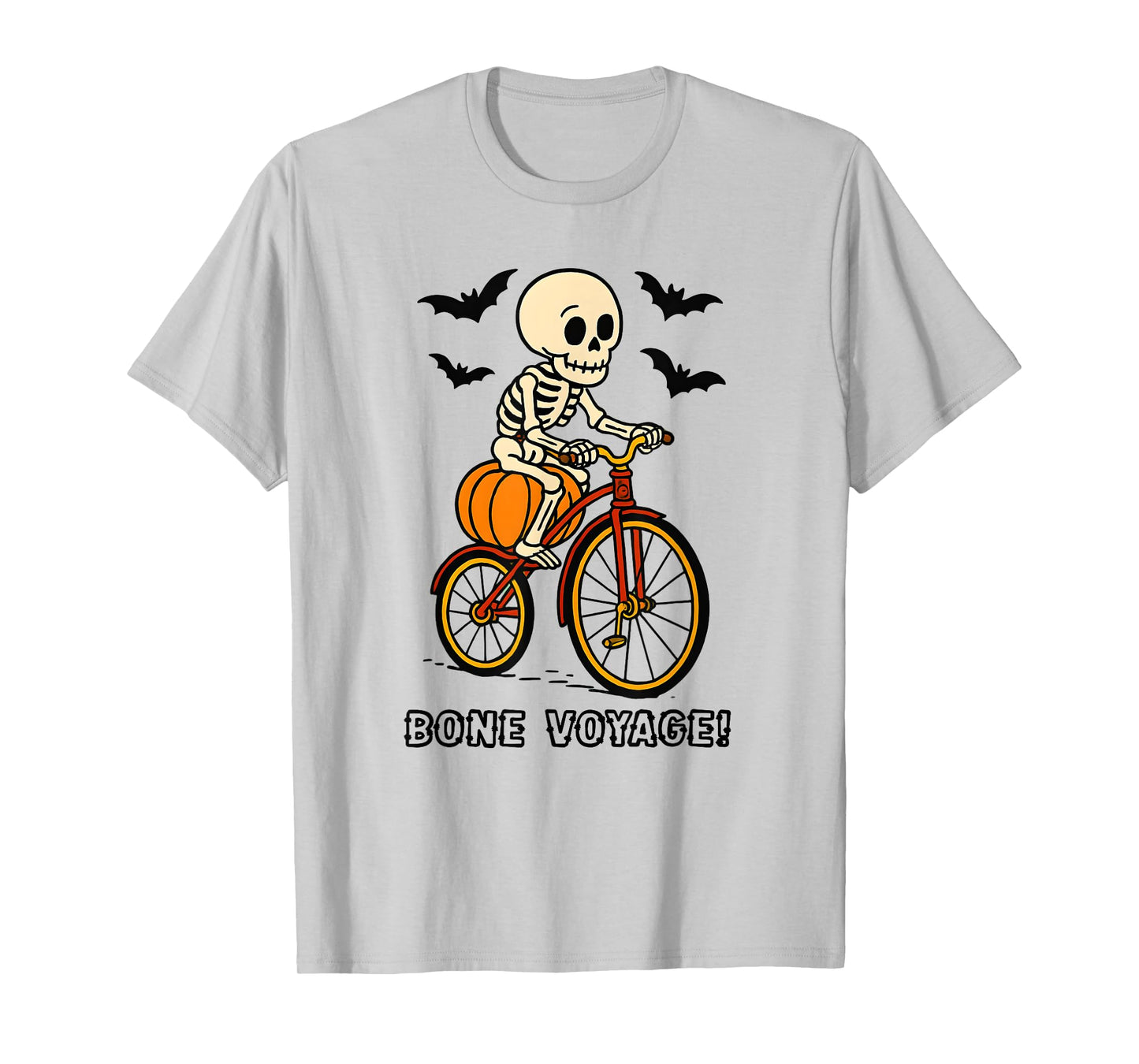 Cute Skeleton On A Bike Bone Voyage T-Shirt