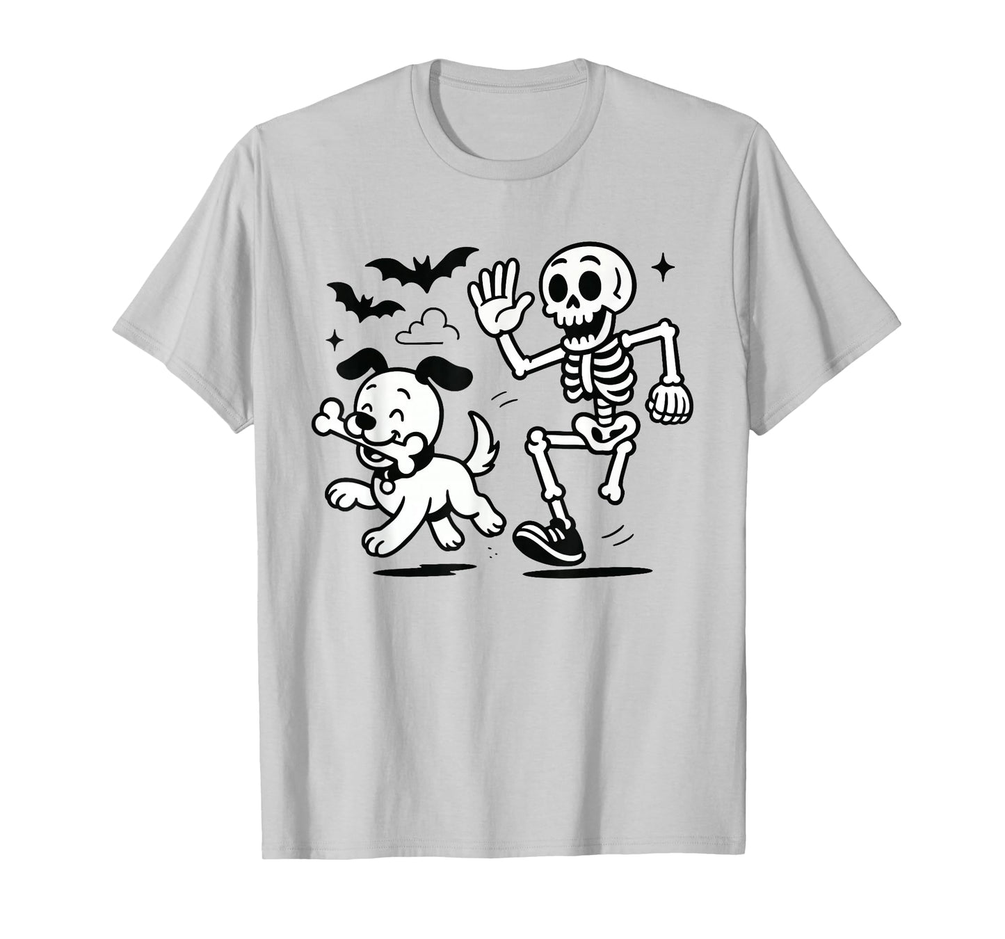 Funny Skeleton Chasing Corgi Halloween Dog Mom Pet Lover T-Shirt
