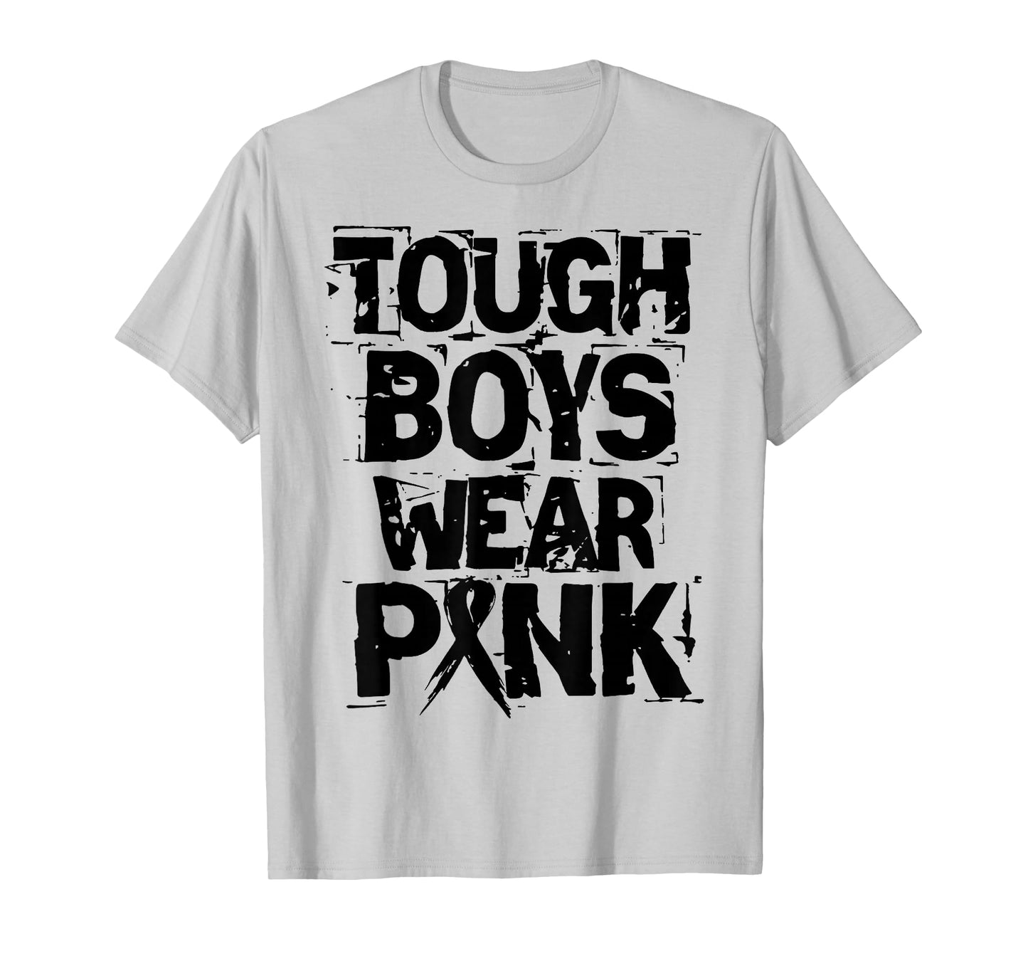 Tough Boys Wear Pink Funny Breast Cancer Awareness Men Kids T-Shirt