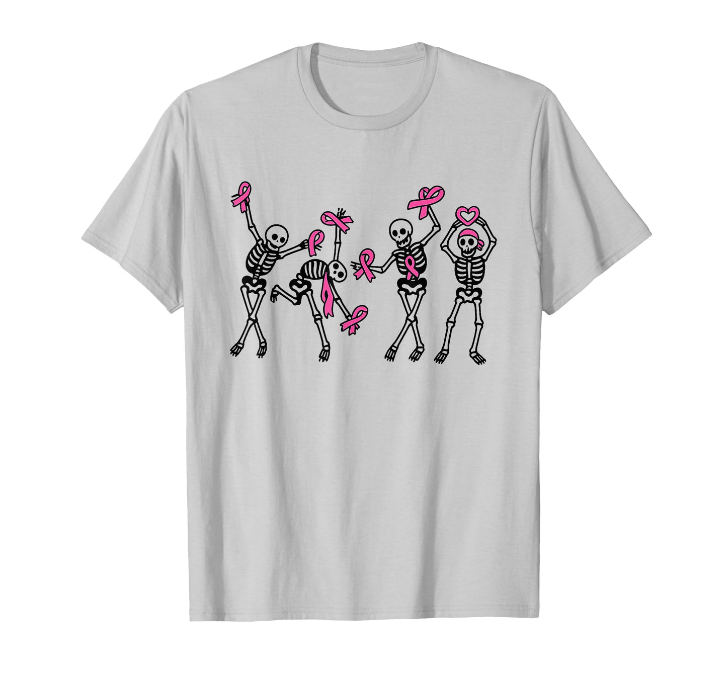 Breast Cancer Skeletons Dancing Awareness Men Women Kids T-Shirt