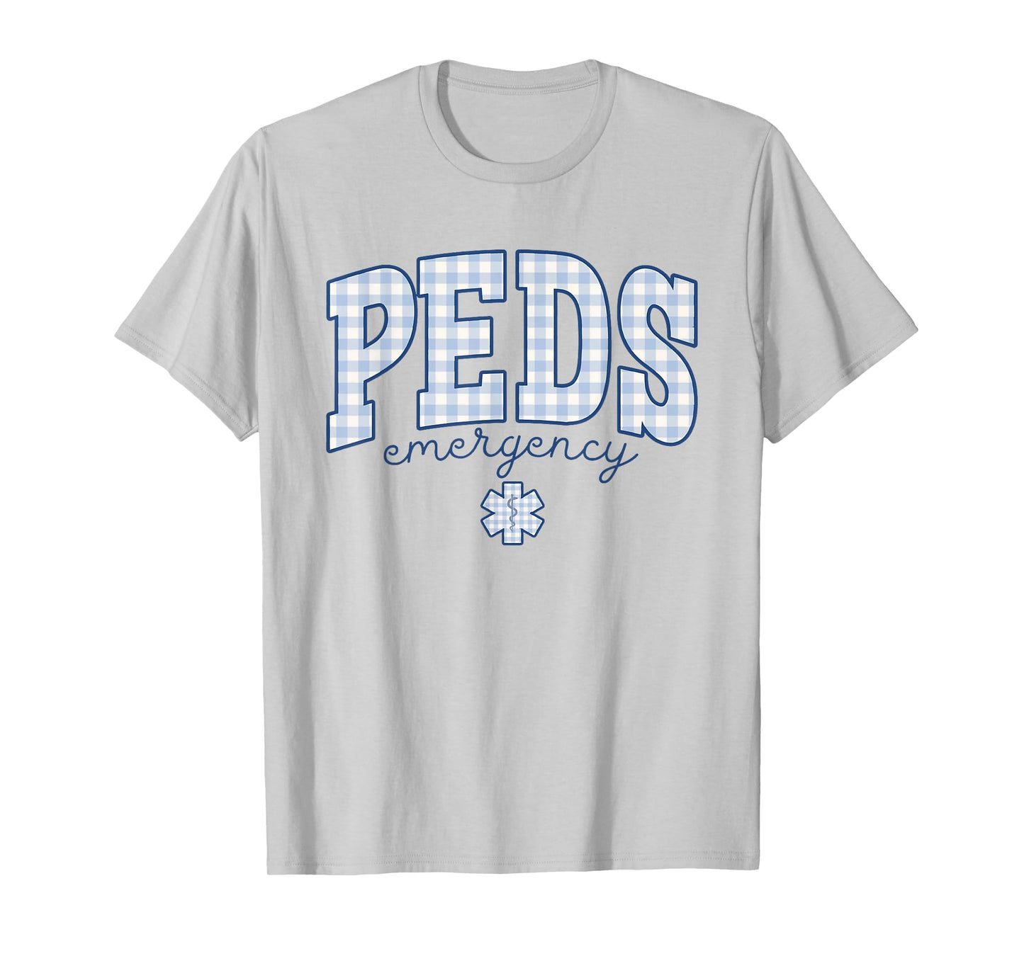 Pediatric Emergency Pediatric ER Nurse Gingham Work Ed Rn T-Shirt