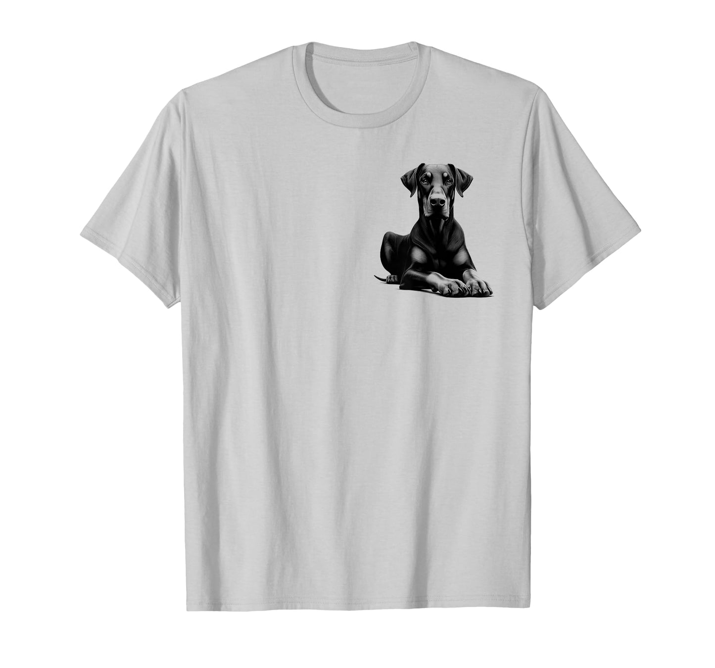 Cool Doberman with Floppy Ears - Lying Pose on Chest T-Shirt
