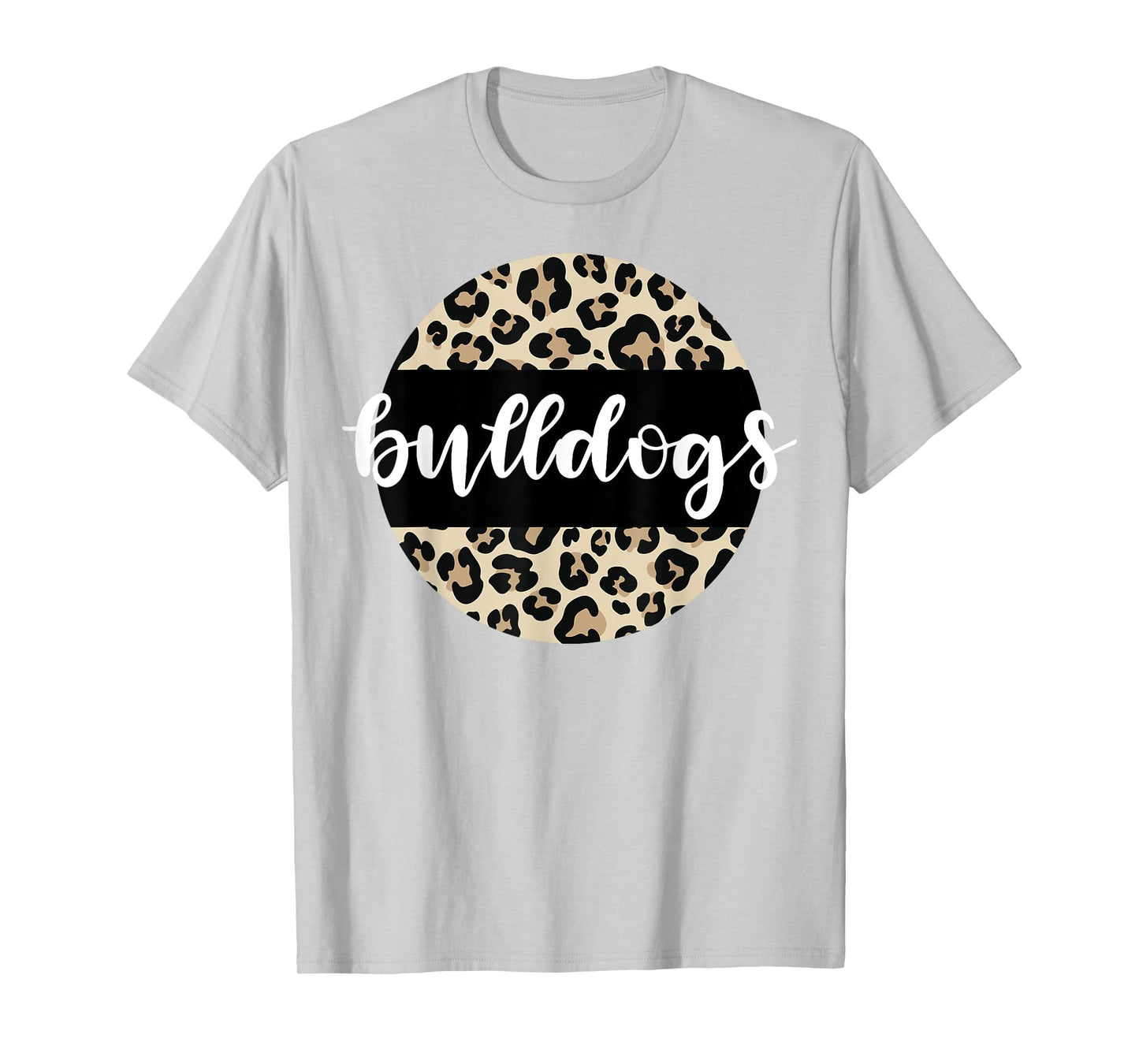 Leopard Print Bulldogs Team Mascot School Spirit Game Night T-Shirt