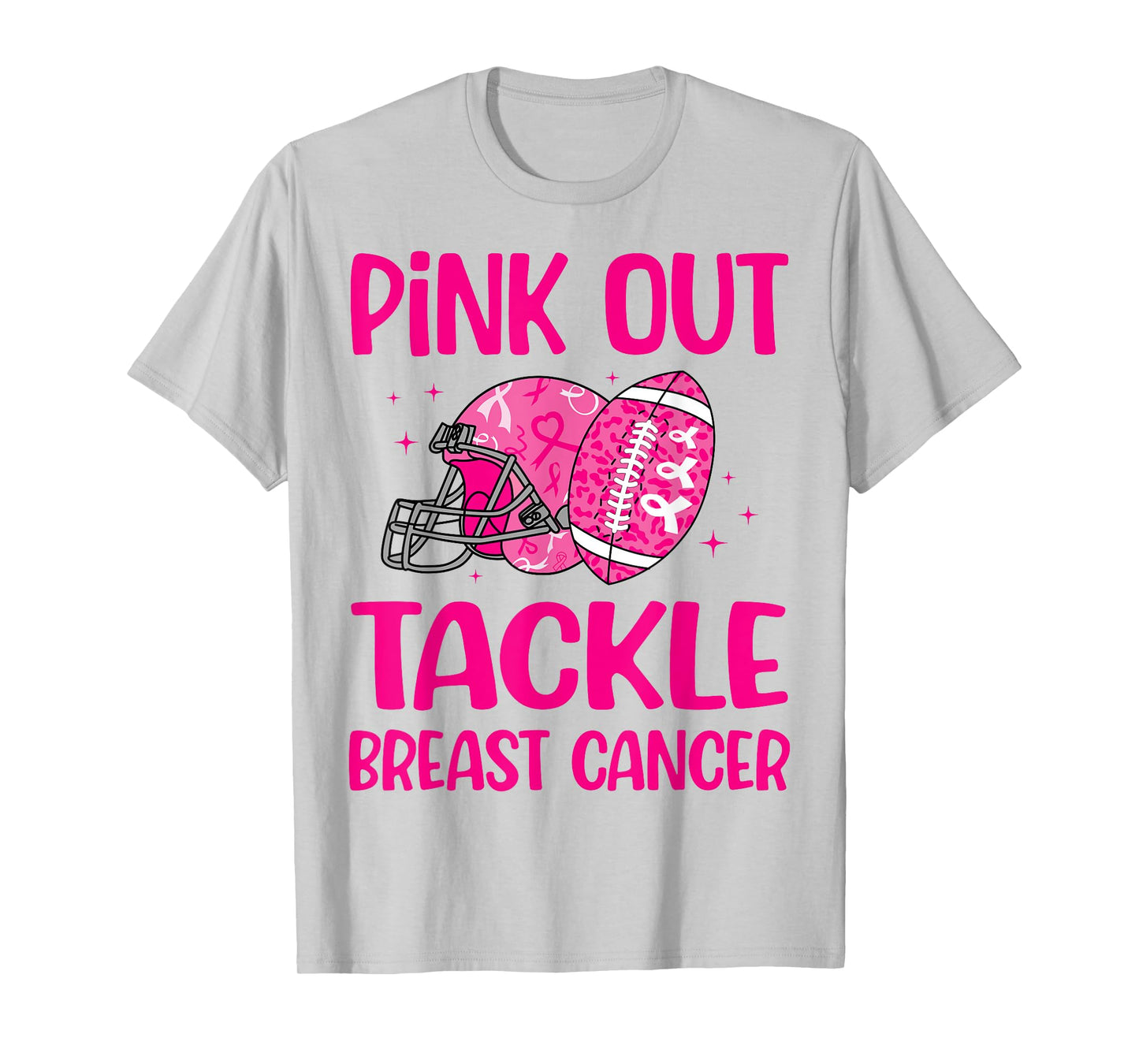 American Football Pink Out Tackle Breast Cancer Awareness T-Shirt