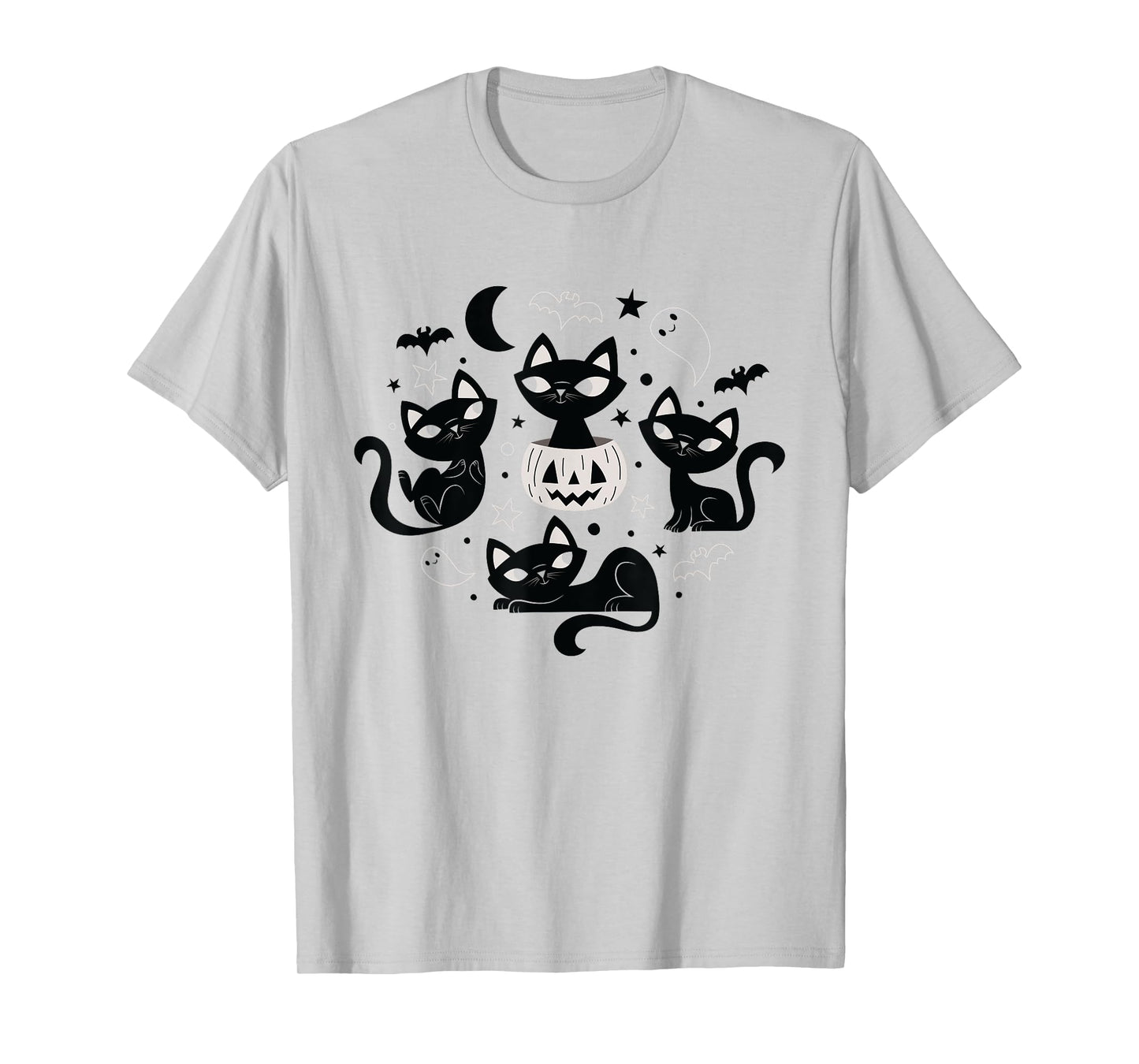 Cute Retro Black Cats Fall Halloween T-Shirt