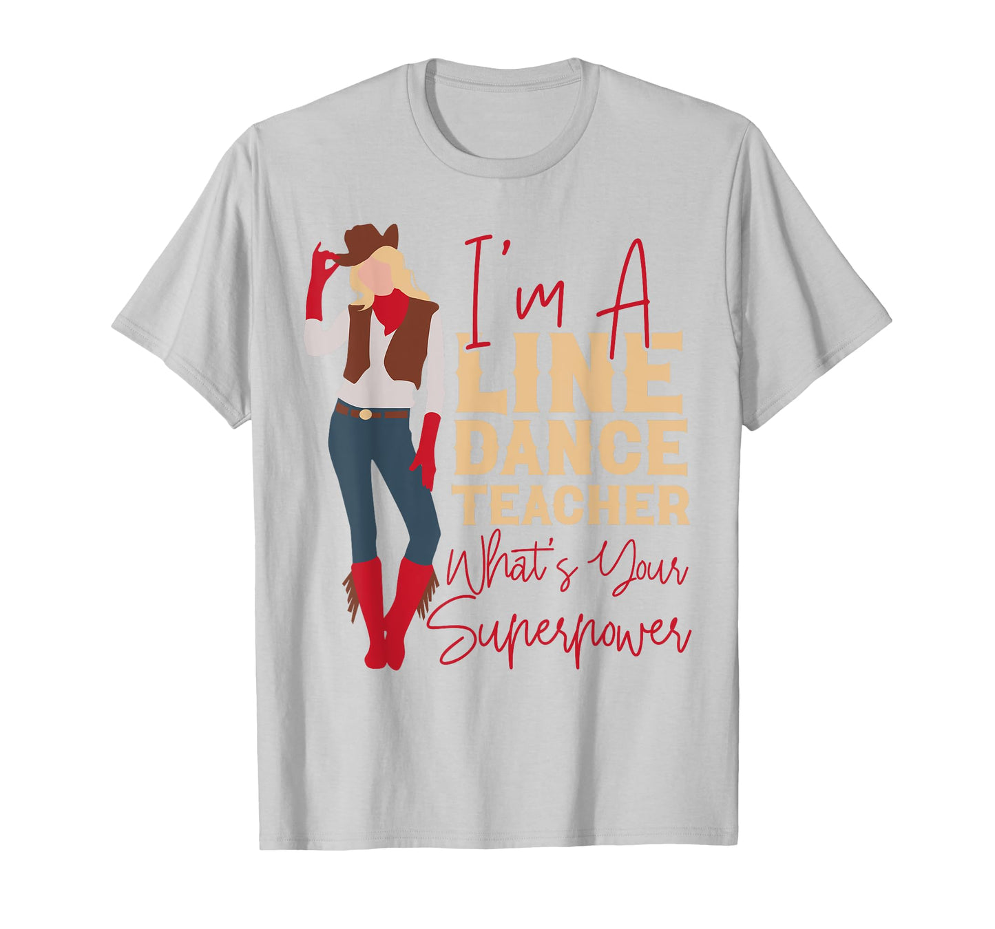 Country Line Dance Dancer HS0 Unisex-Adults White T-Shirt Small