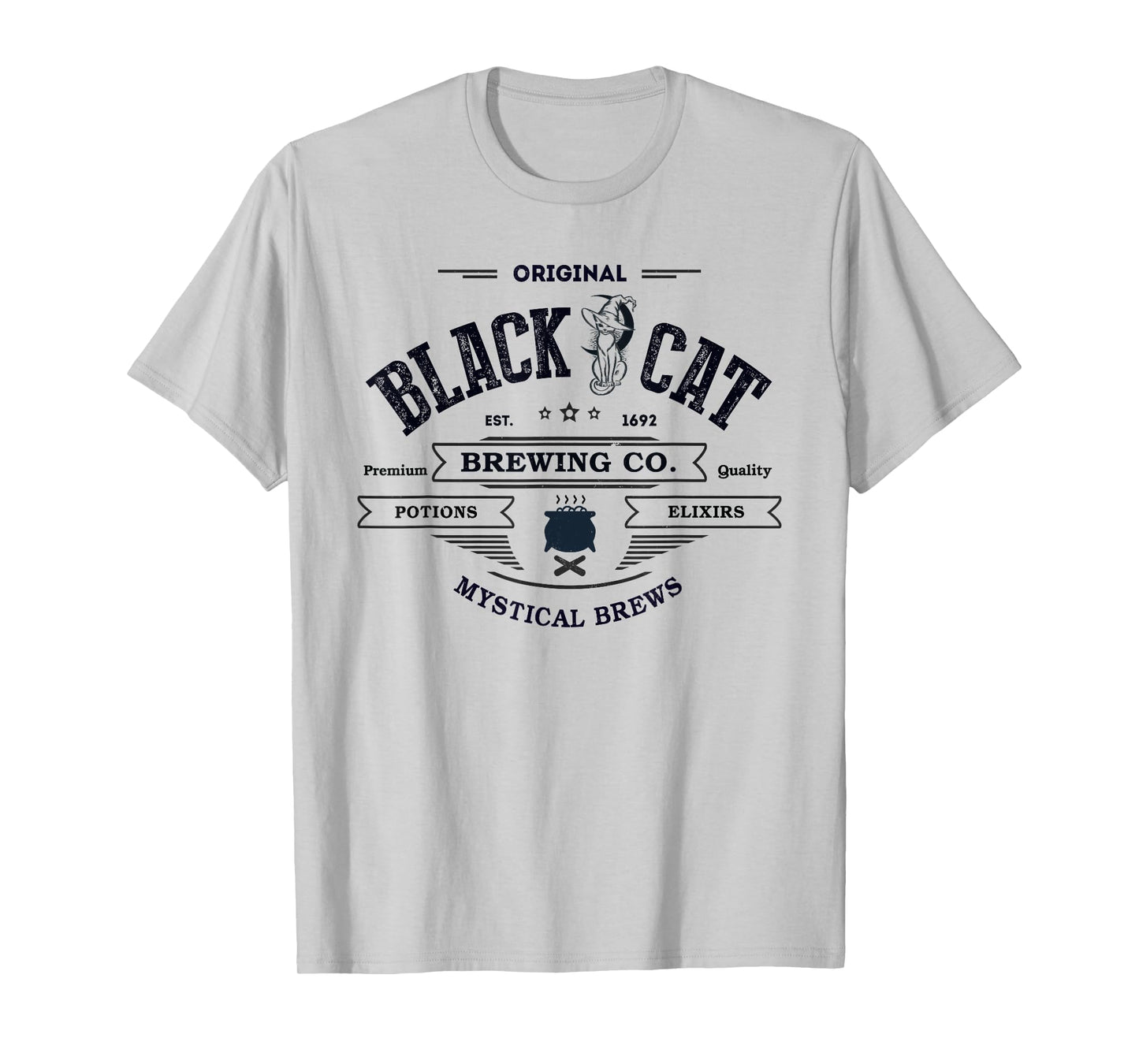 Cute Black CAT Witch Mom Brewing CO Magical Potions Brew Gag T-Shirt