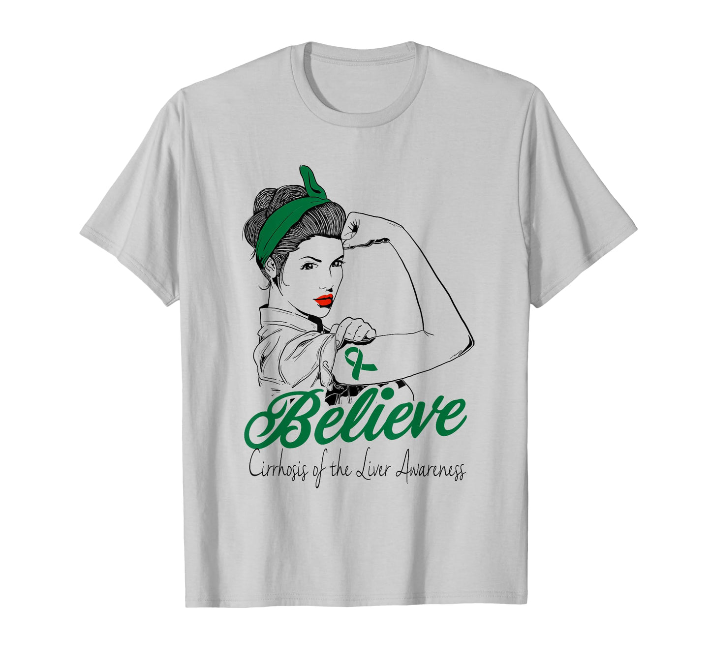 Liver Cirrhosis Unbreakable Green Ribbon Superhero Gift T-Shirt