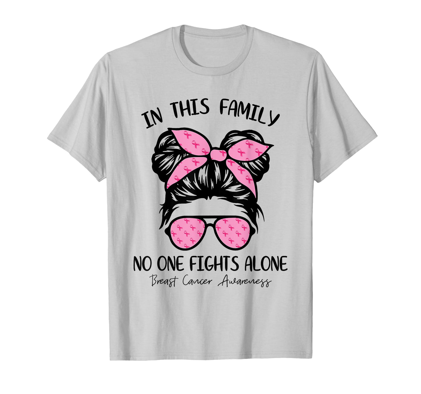 Breast Cancer Awareness Shirt Girls Pink Ribbon Kids Youths T-Shirt