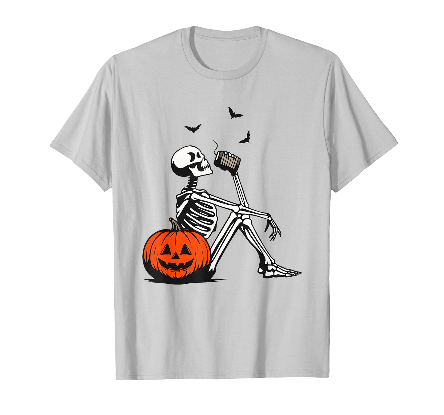Cute Skeleton Drink Coffee Halloween Vintage T-Shirt