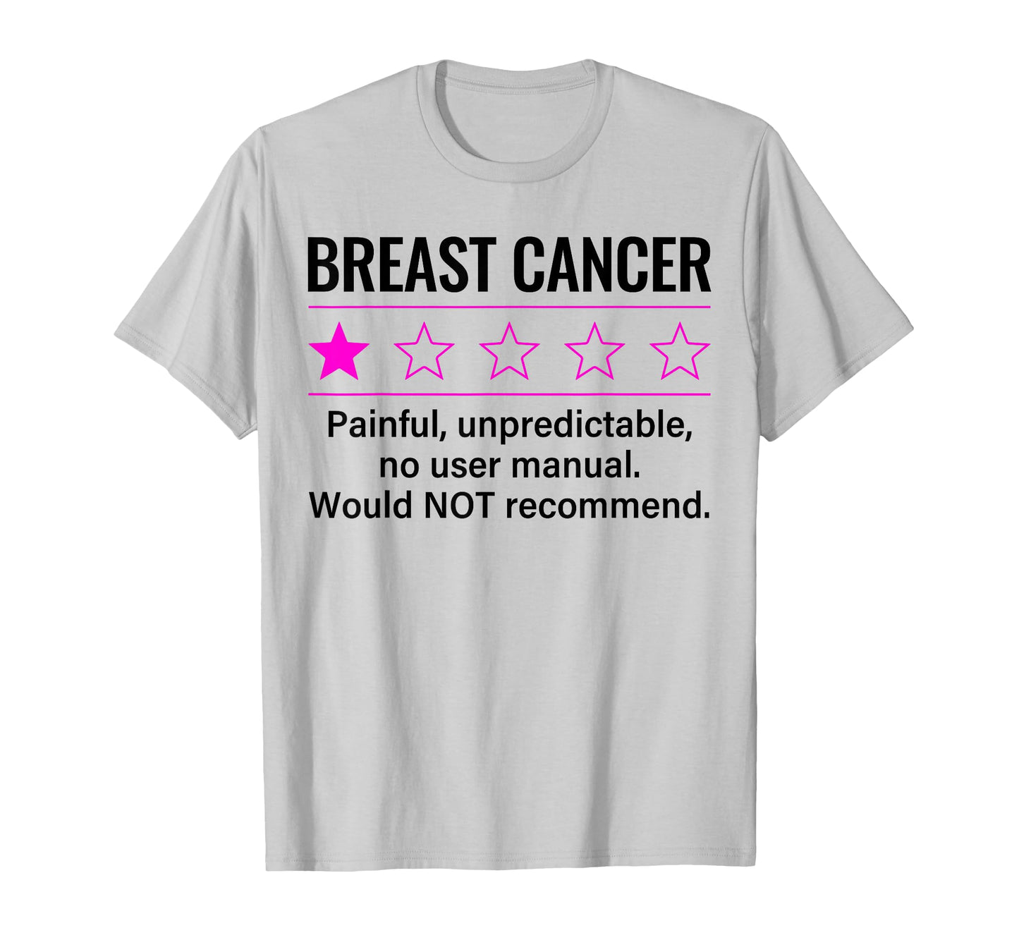 Breast Cancer 1 Star Rating Funny Breast Cancer Awareness T-Shirt