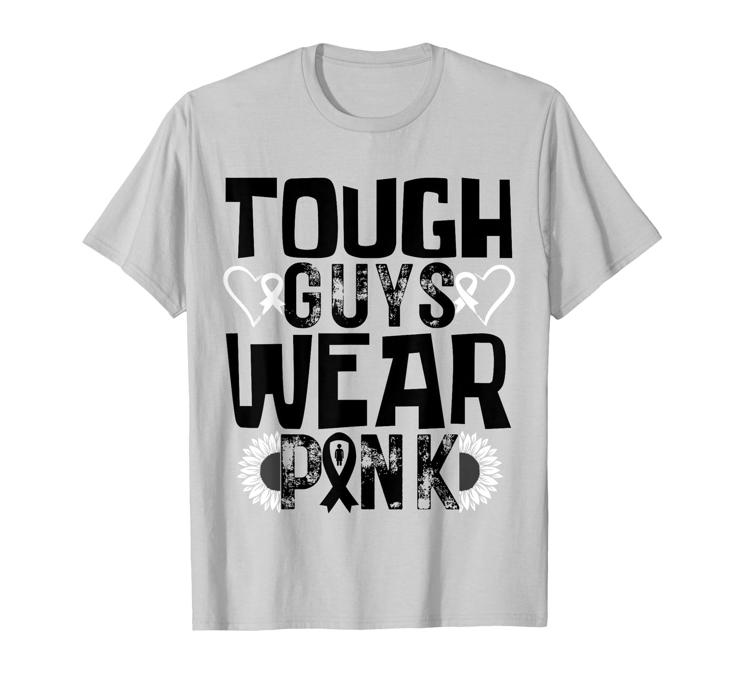 Tough Guys Wear Pink Breast Cancer Awareness Men Boys Pink T-Shirt