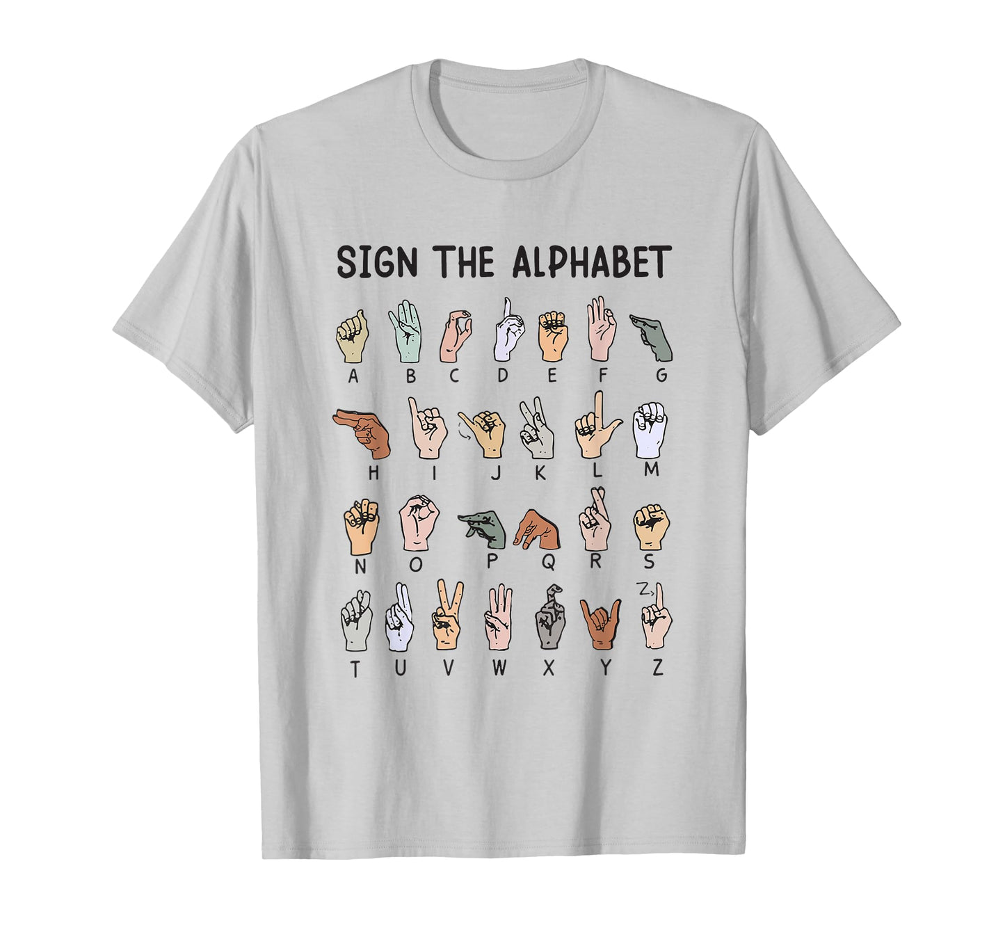 ASL American Sign Language, Alphabet Inclusive Sign ABCs T-Shirt
