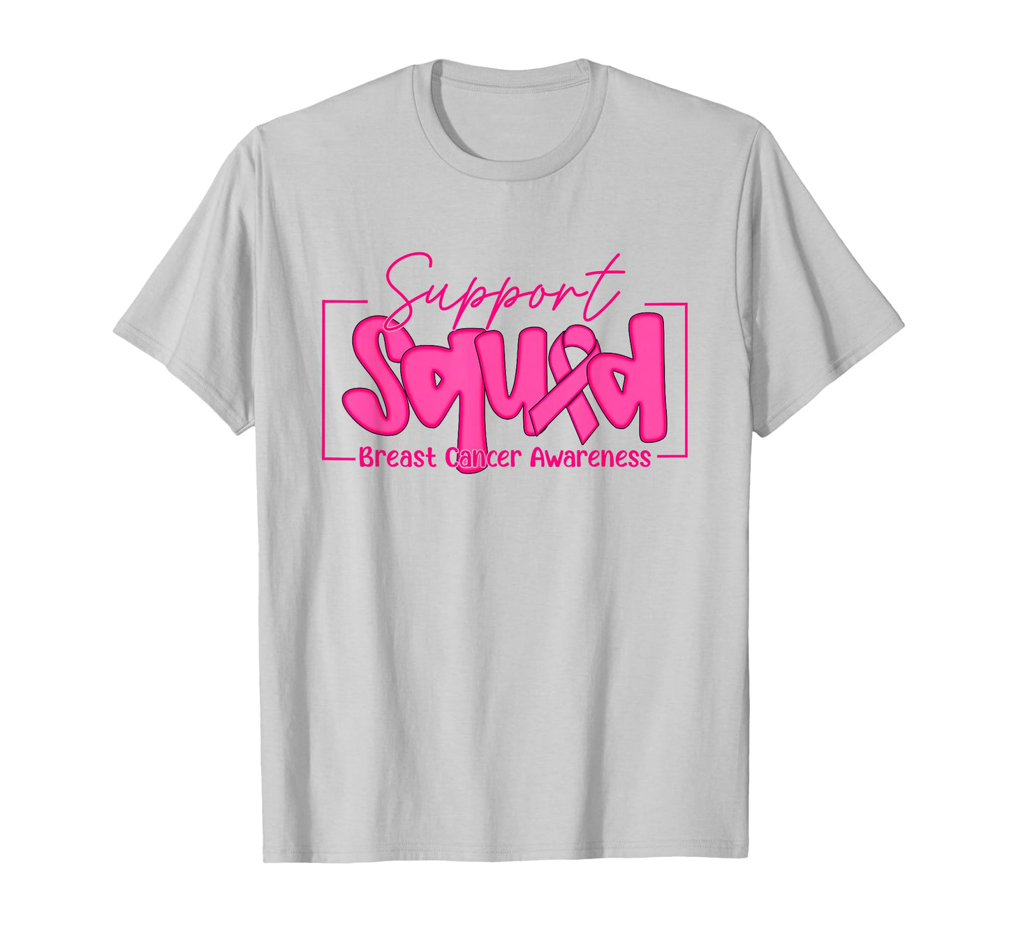 Preppy Support Squad Breast Cancer Awareness Women Girls T-Shirt