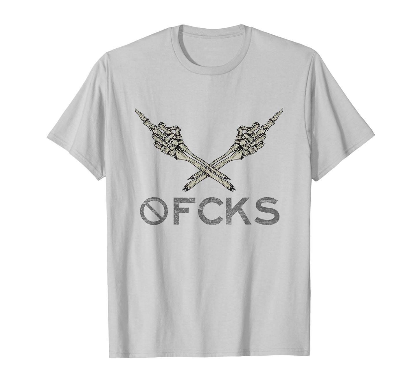 Zero Fucks Given 0FCKS Middle Finger Skeleton Hands Sarcasti T-Shirt