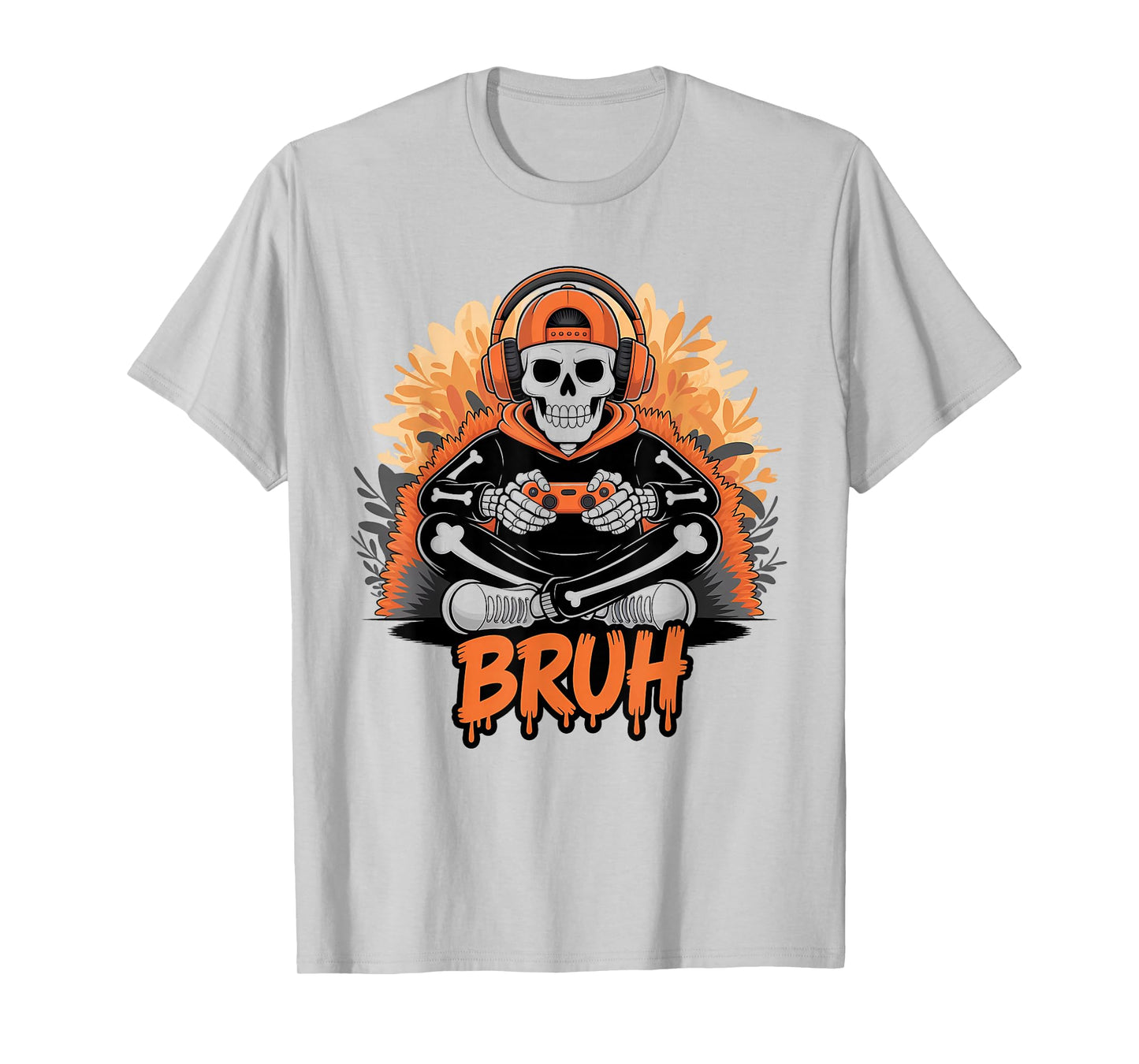Halloween Skeleton Video Gaming Gamer Youths Men Teens T-Shirt