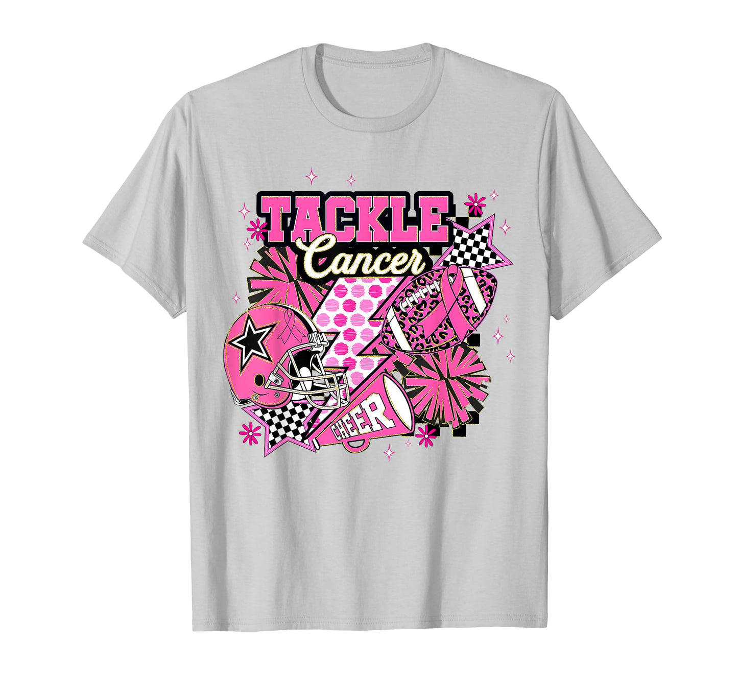 Tackle Breast Cancer Awareness American Football Pink Ribbon T-Shirt