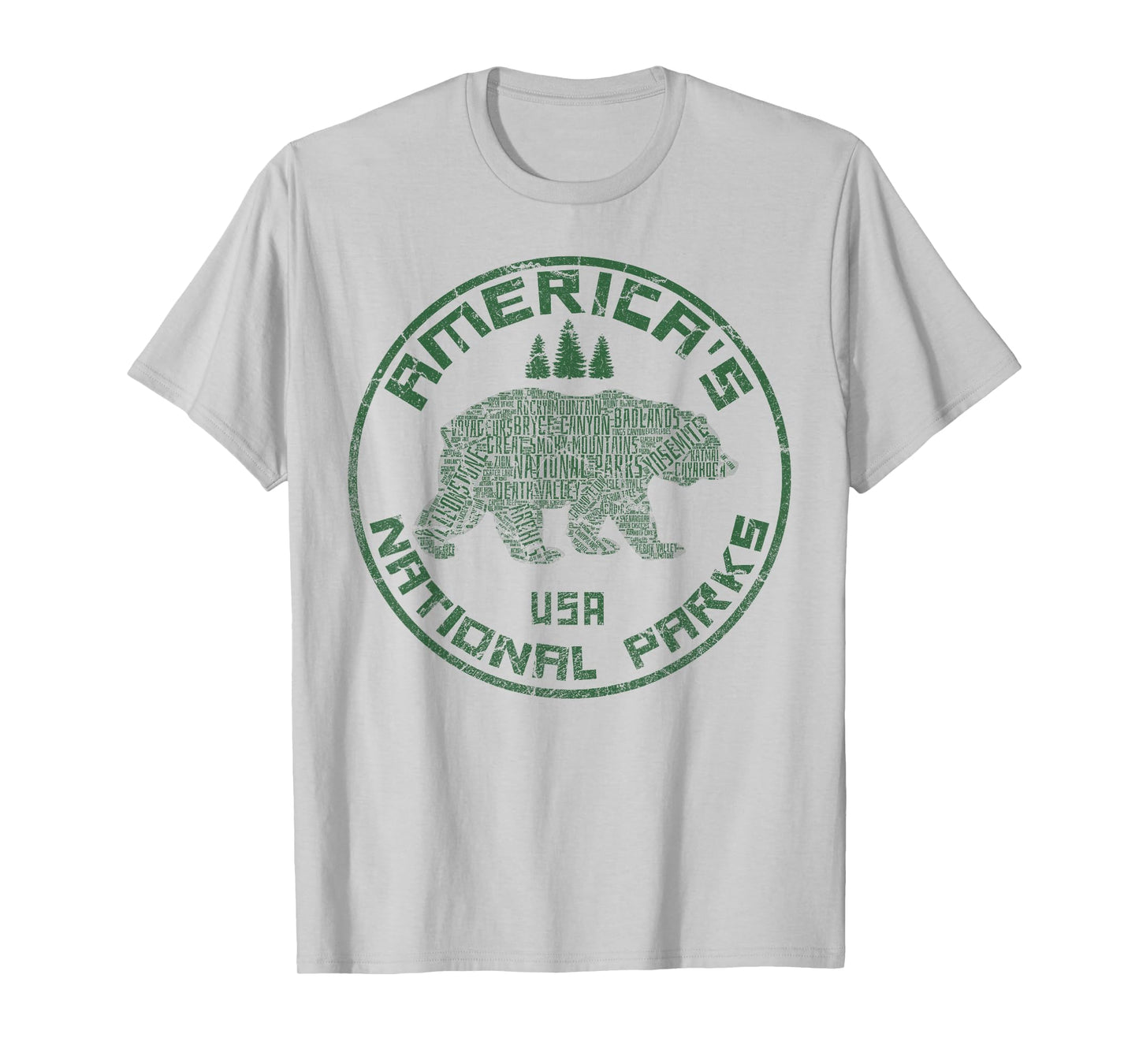 National Parks Bear Hiking Travel Camping Outdoors Retro USA T-Shirt