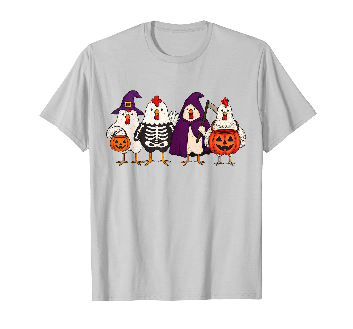 Chick Or Treat Funny Farm Animals Chicken Halloween Costume T-Shirt