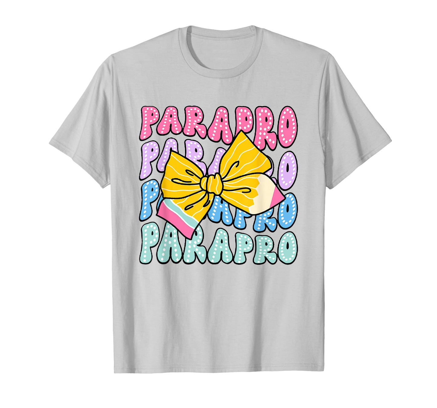 Dalmatian Parapro Pencil Coquette Bow Paraprofessional Squad T-Shirt