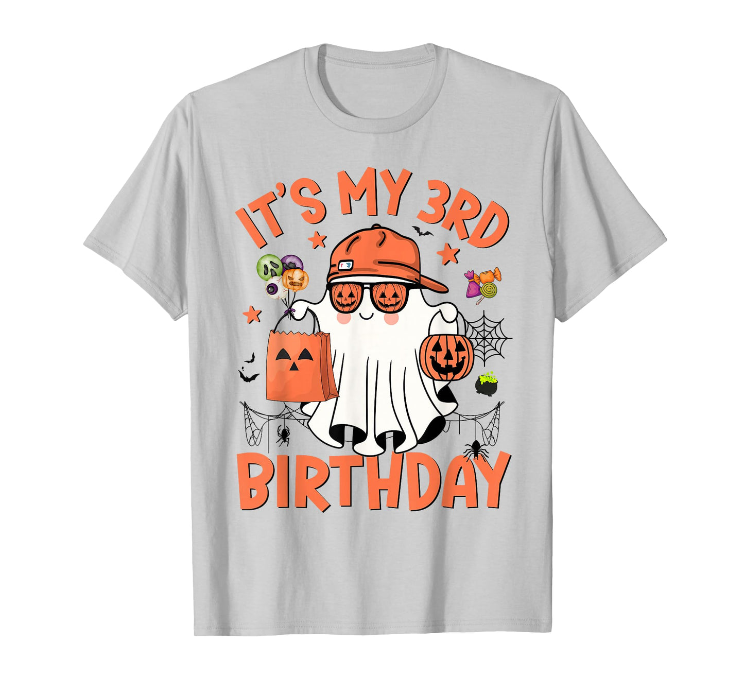 It's My 3rd Birthday Funny Halloween Ghost Boo 3rd Bday Boys T-Shirt