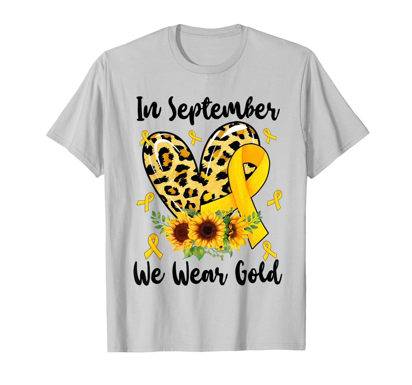 In September We Wear Gold Childhood Cancer Awareness Yellow T-Shirt
