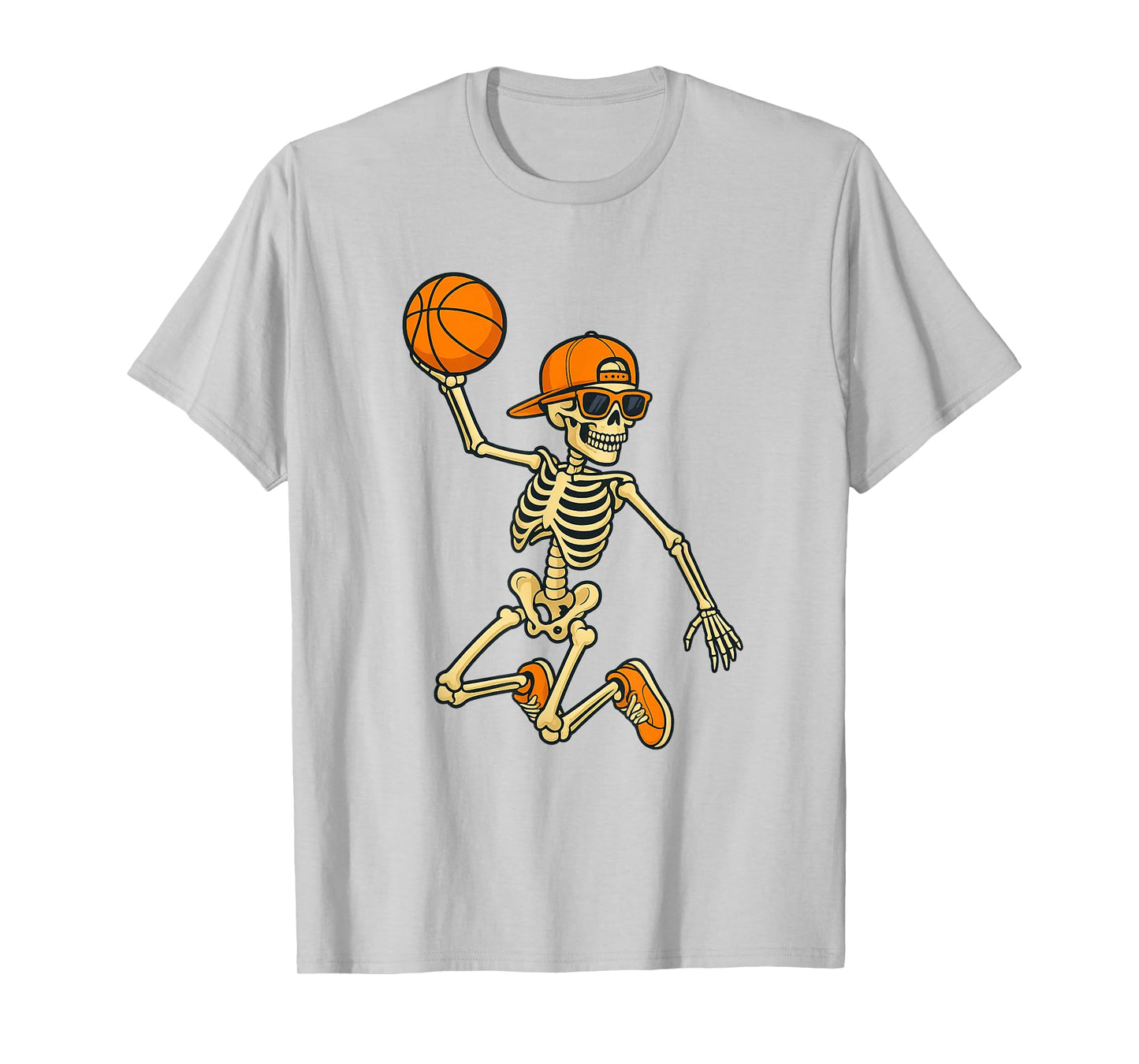 Basketball Skeleton Halloween Shirt Spooky Sports Tee T-Shirt