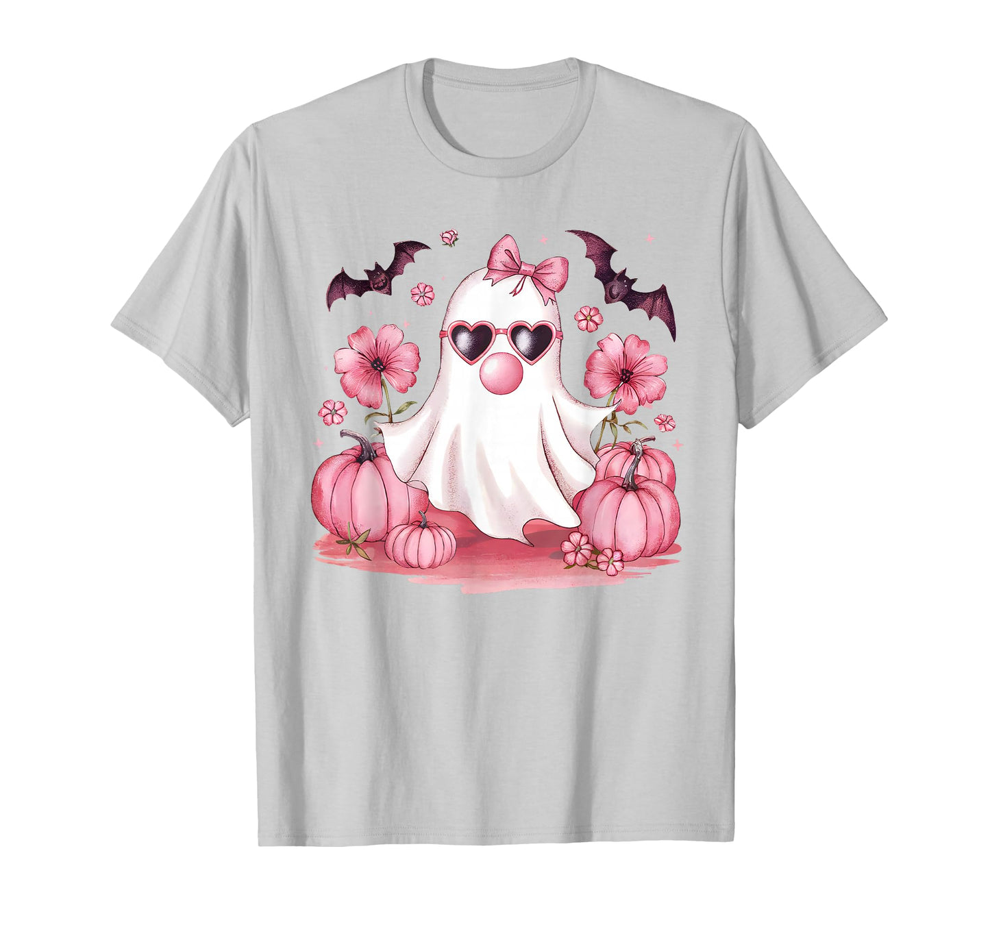 Cute Girly Ghost Blowing Bubble Gum Halloween Costume Kids T-Shirt