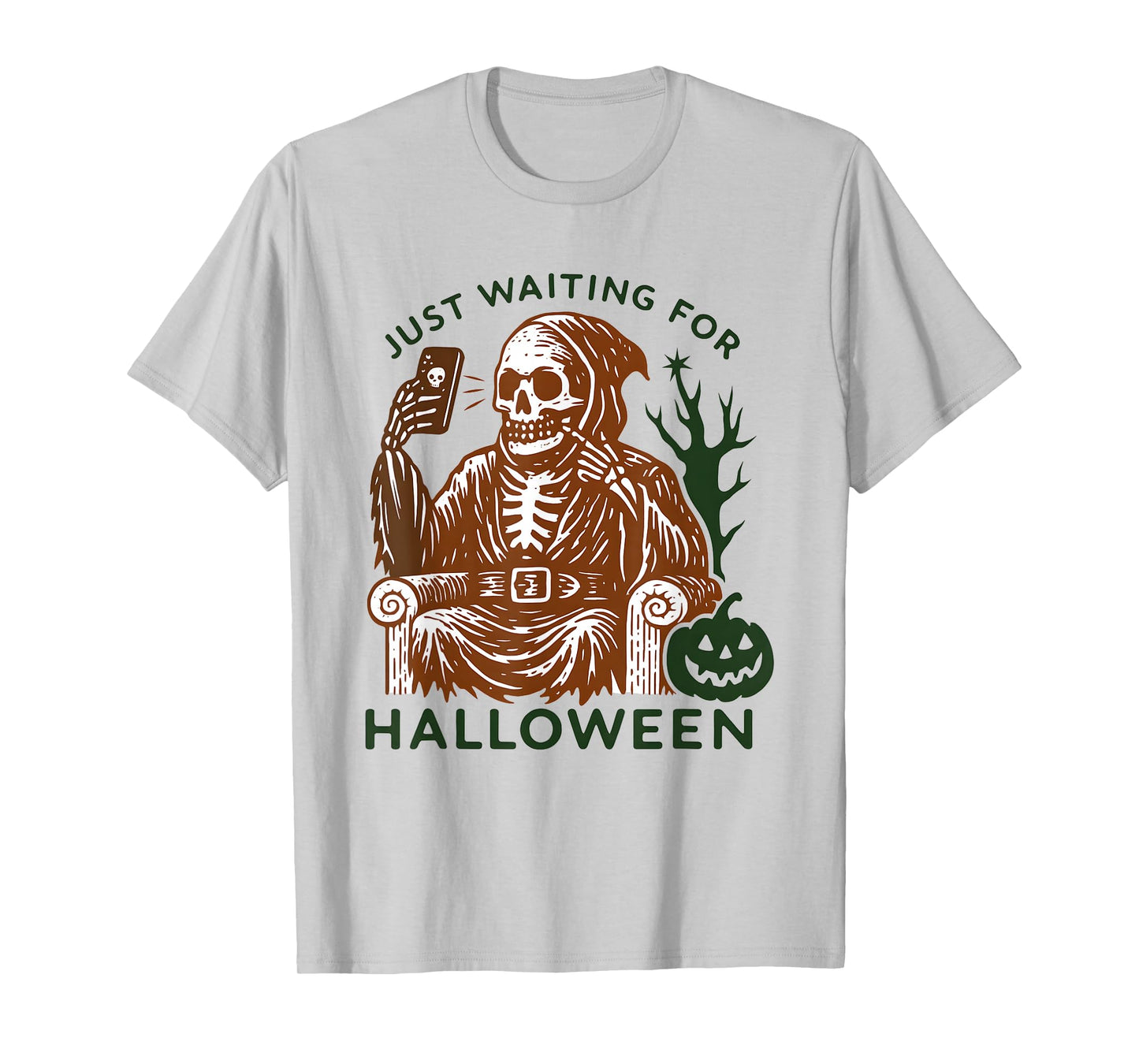 Skeleton Selfie Just Waiting for Halloween T-Shirt