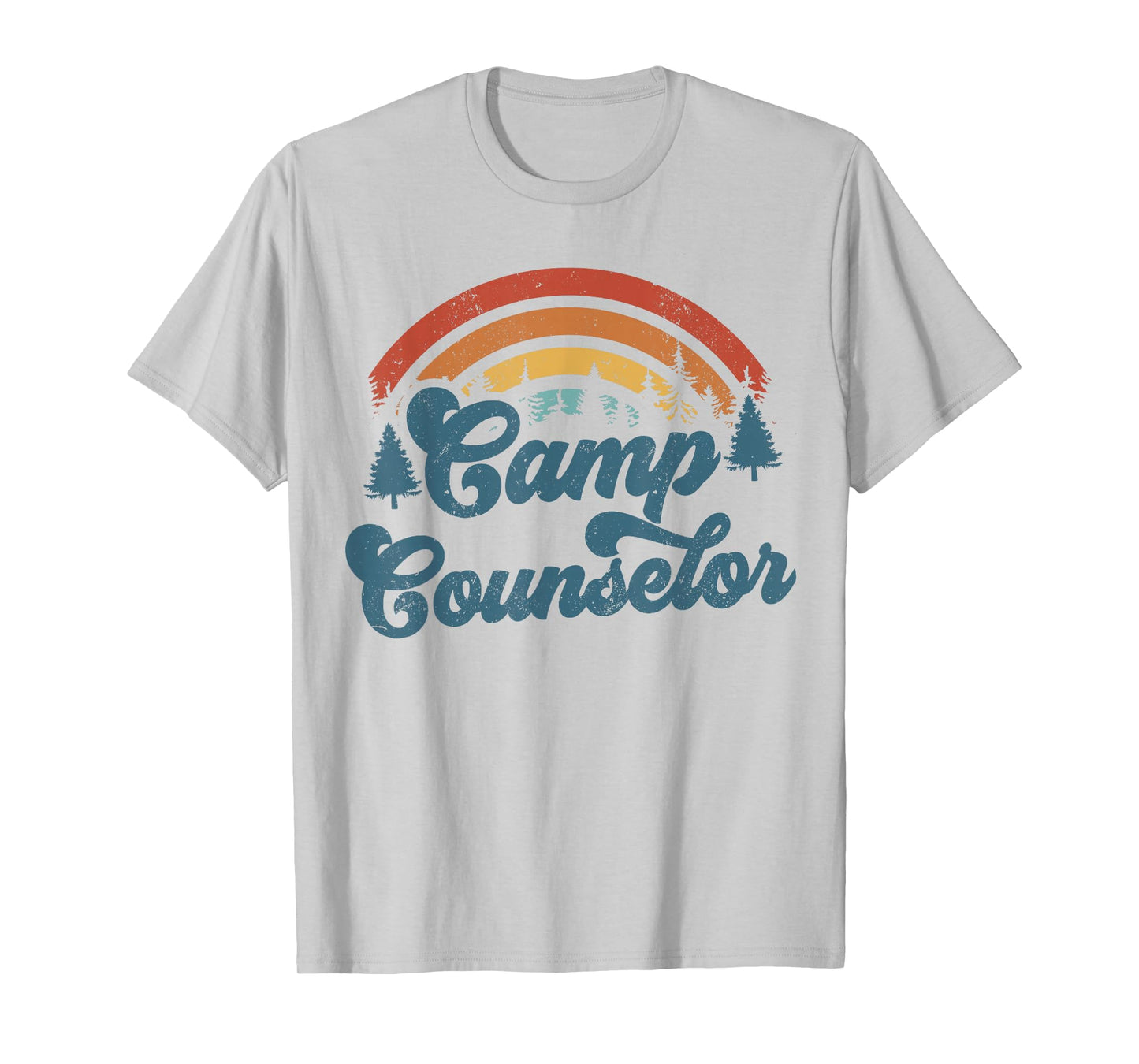 Summer Camp Counselor Staff Groovy Rainbow Camp Counselor T-Shirt