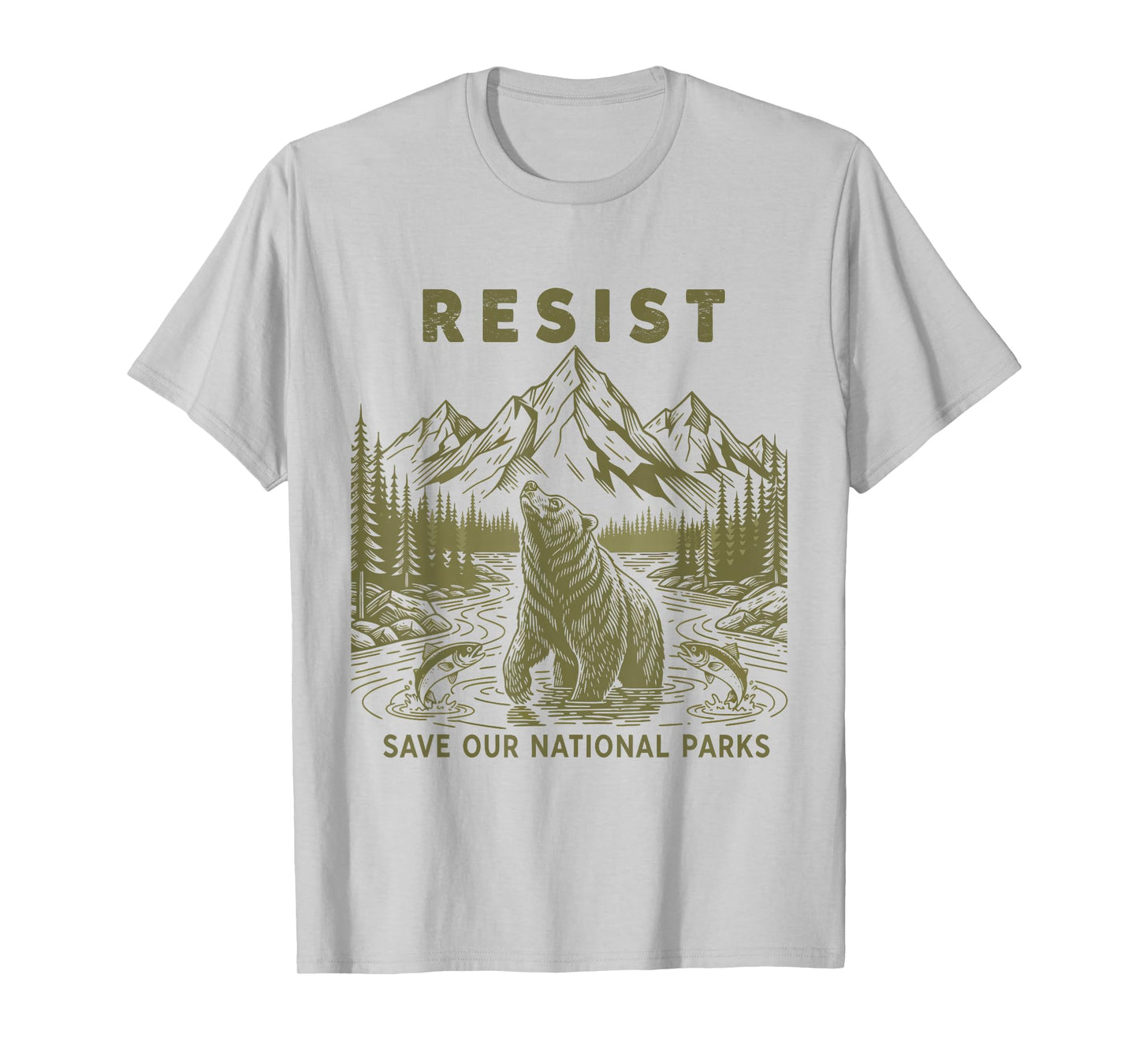 Resist Save Our Parks Alt Us National Parks Bear Nature T-Shirt