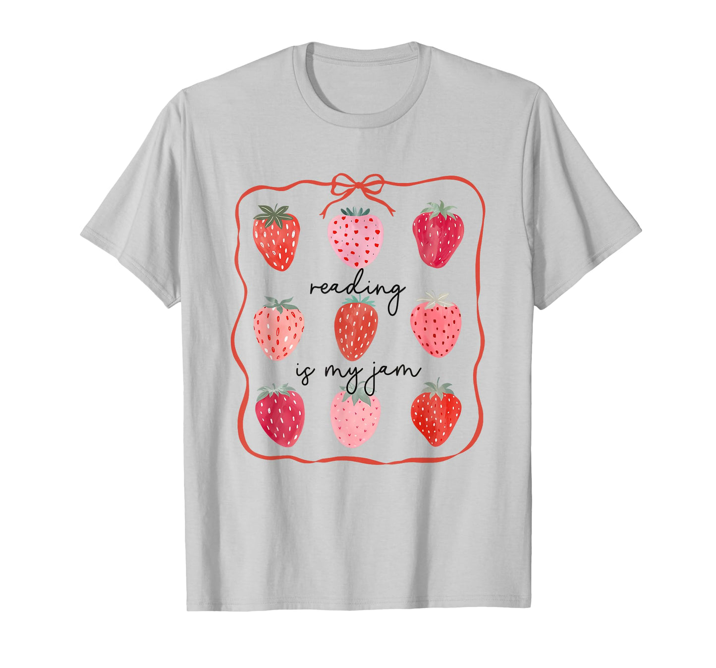 Women Reading Is My Jam Cute Strawberry School Librarian T-Shirt